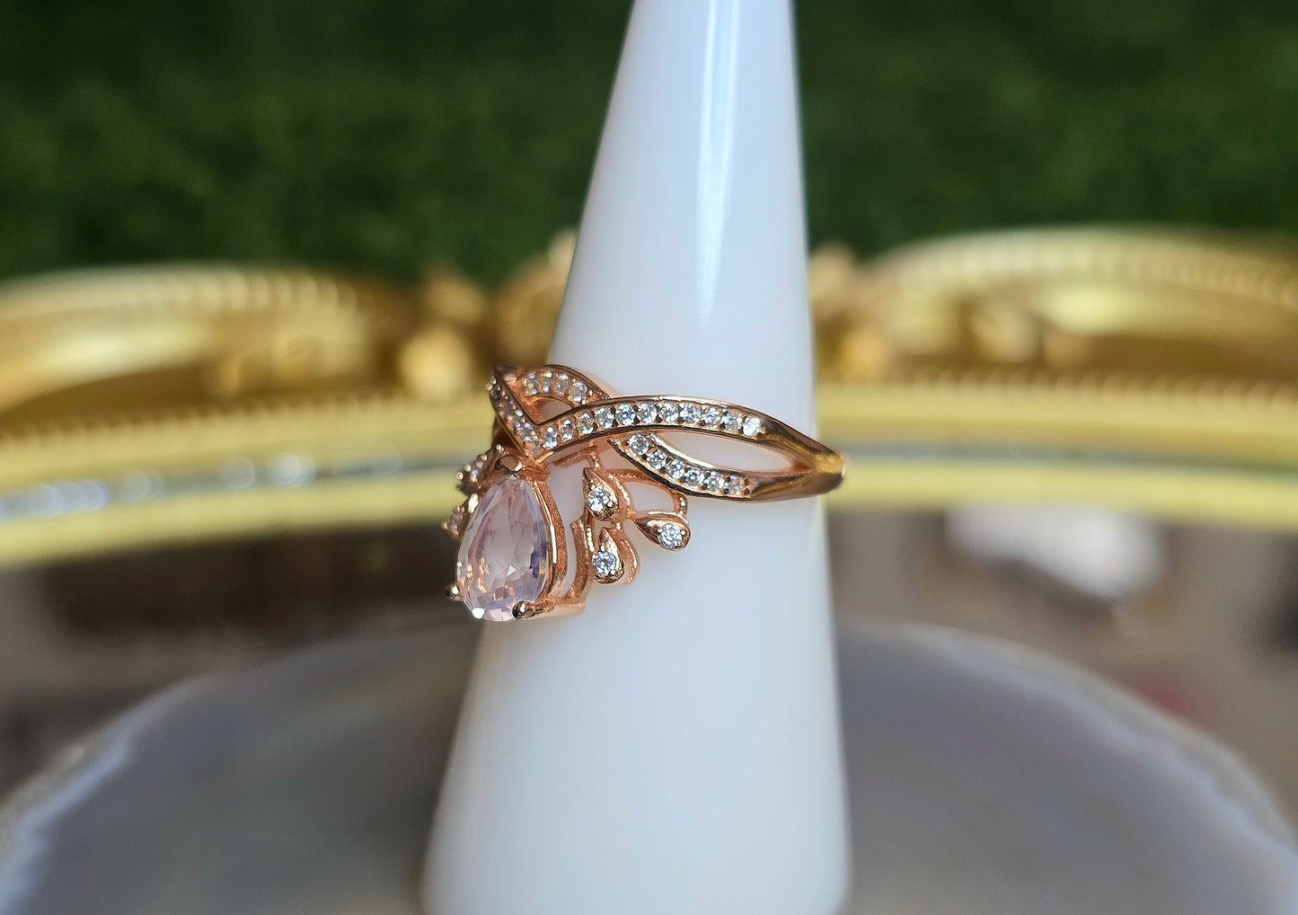Rose Quartz Rose Gold Ring D