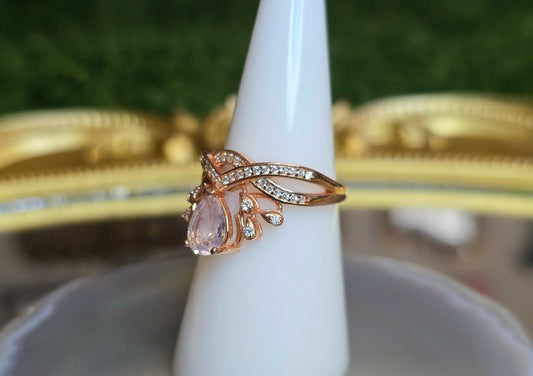 Rose Quartz Rose Gold Ring D