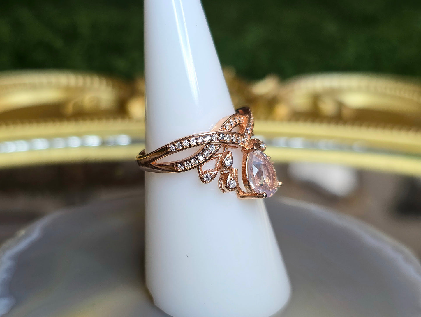Rose Quartz Rose Gold Ring D