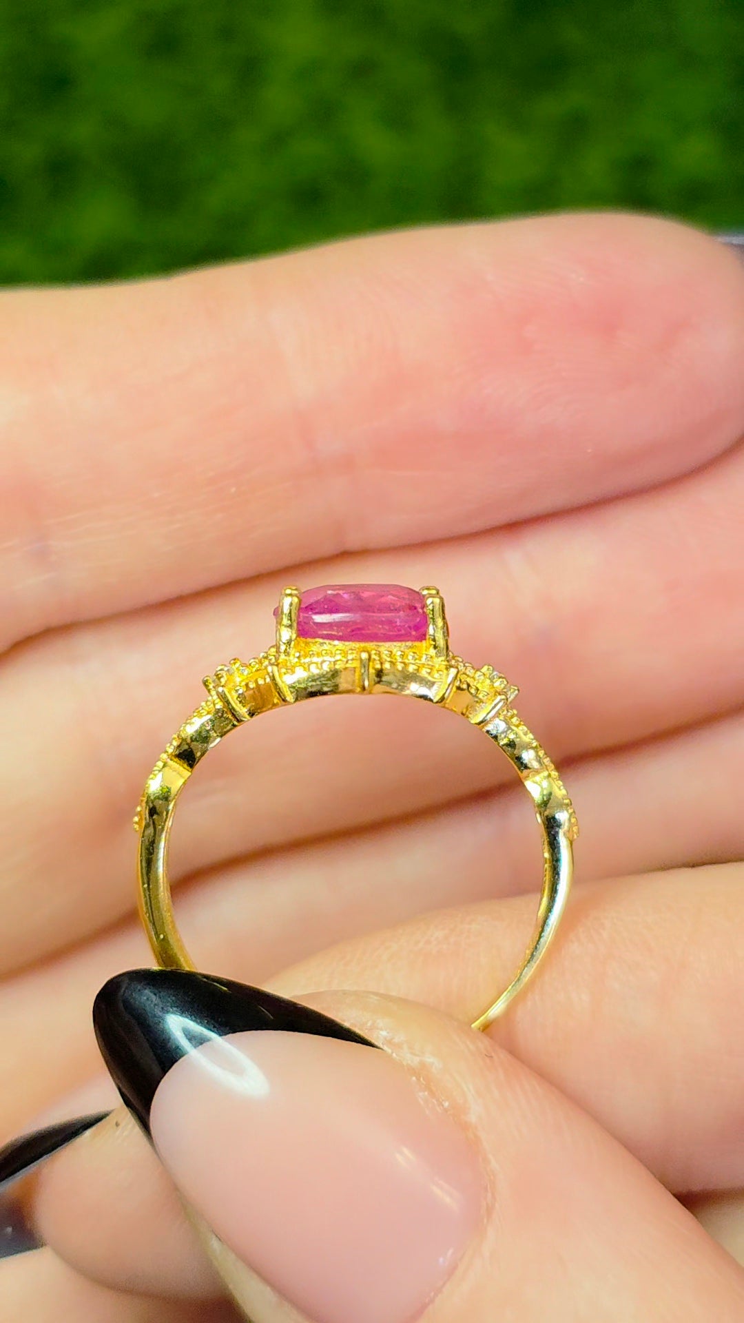 Pink Sapphire Spiderweb Ring
