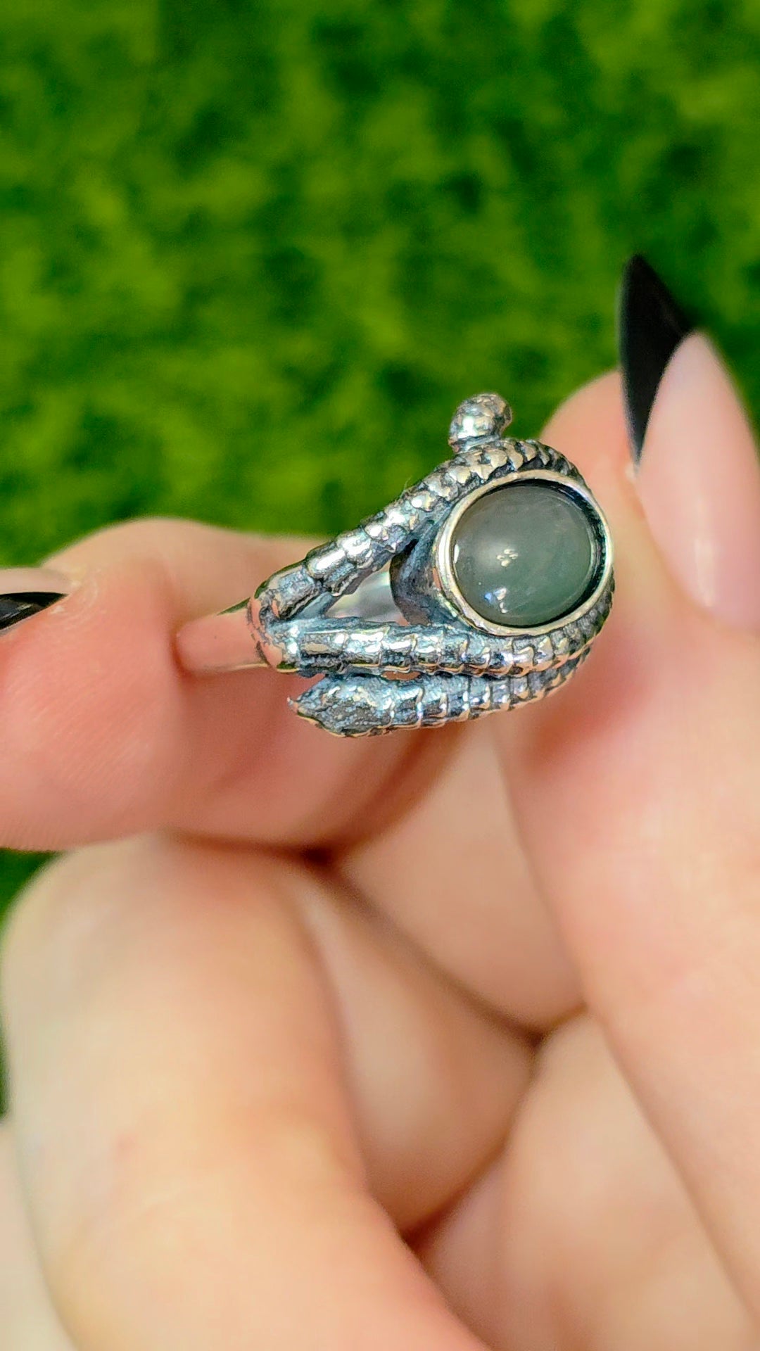 Blue Water Jadeite Snake Ring