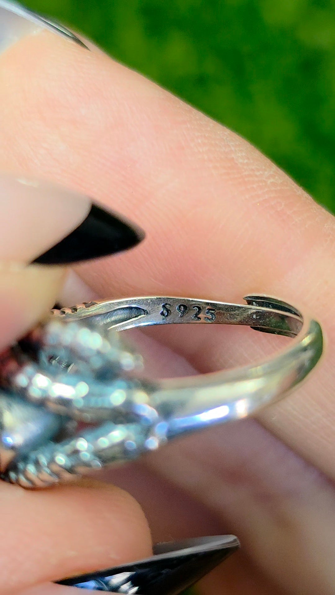 Blue Water Jadeite Snake Ring