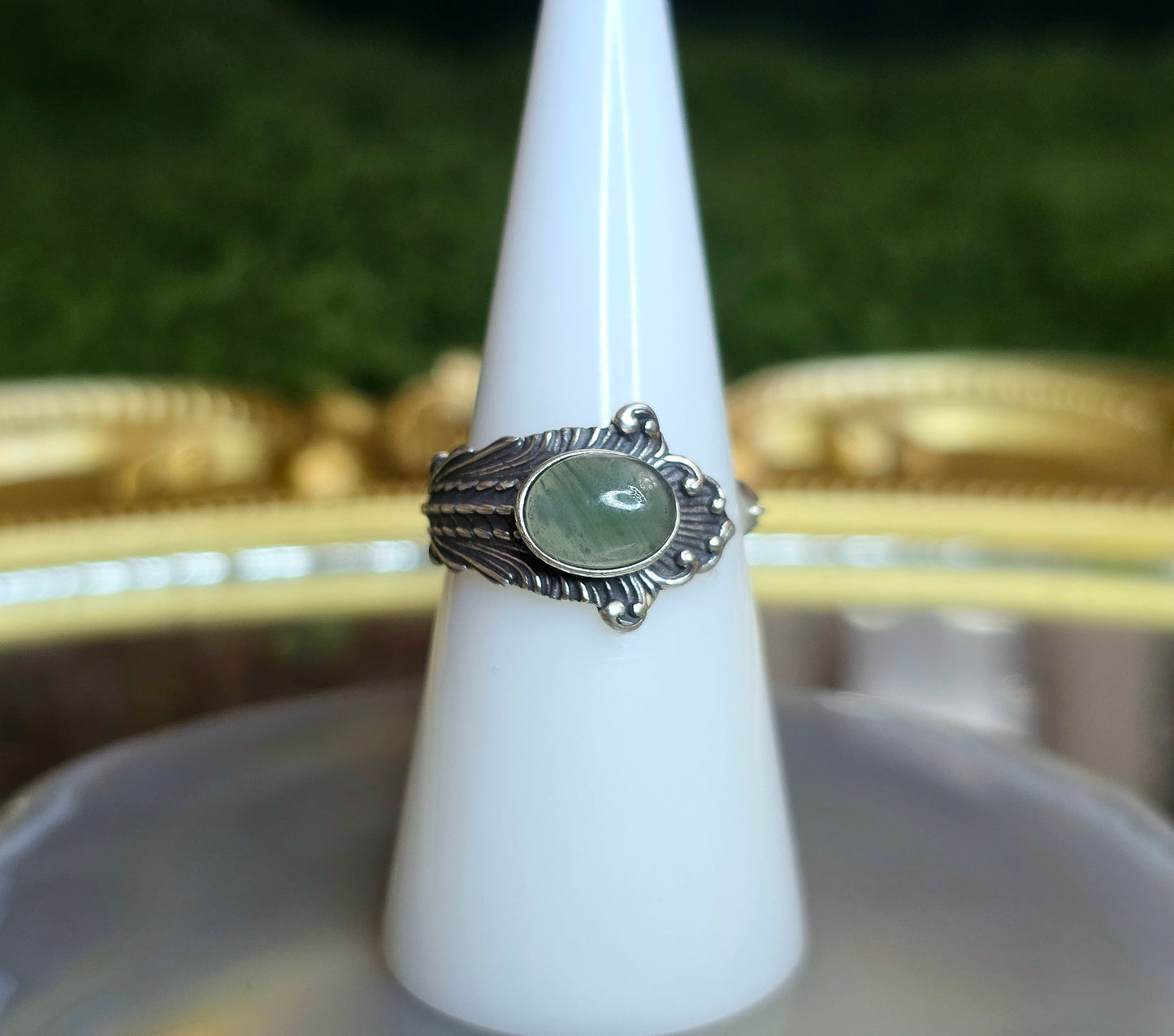 Blue Water Jadeite Wrap Ring