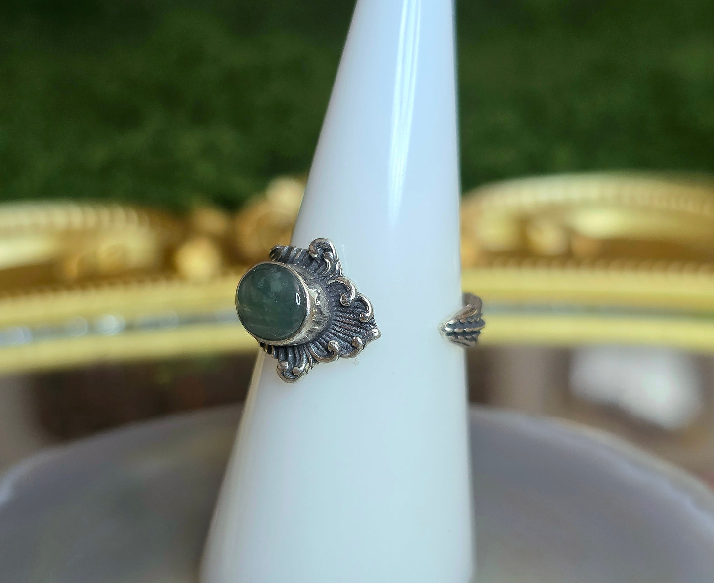 Blue Water Jadeite Wrap Ring