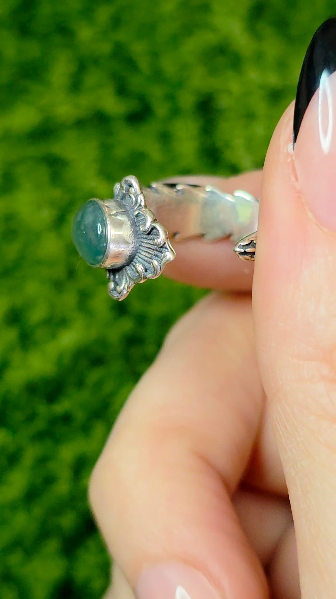 Blue Water Jadeite Wrap Ring