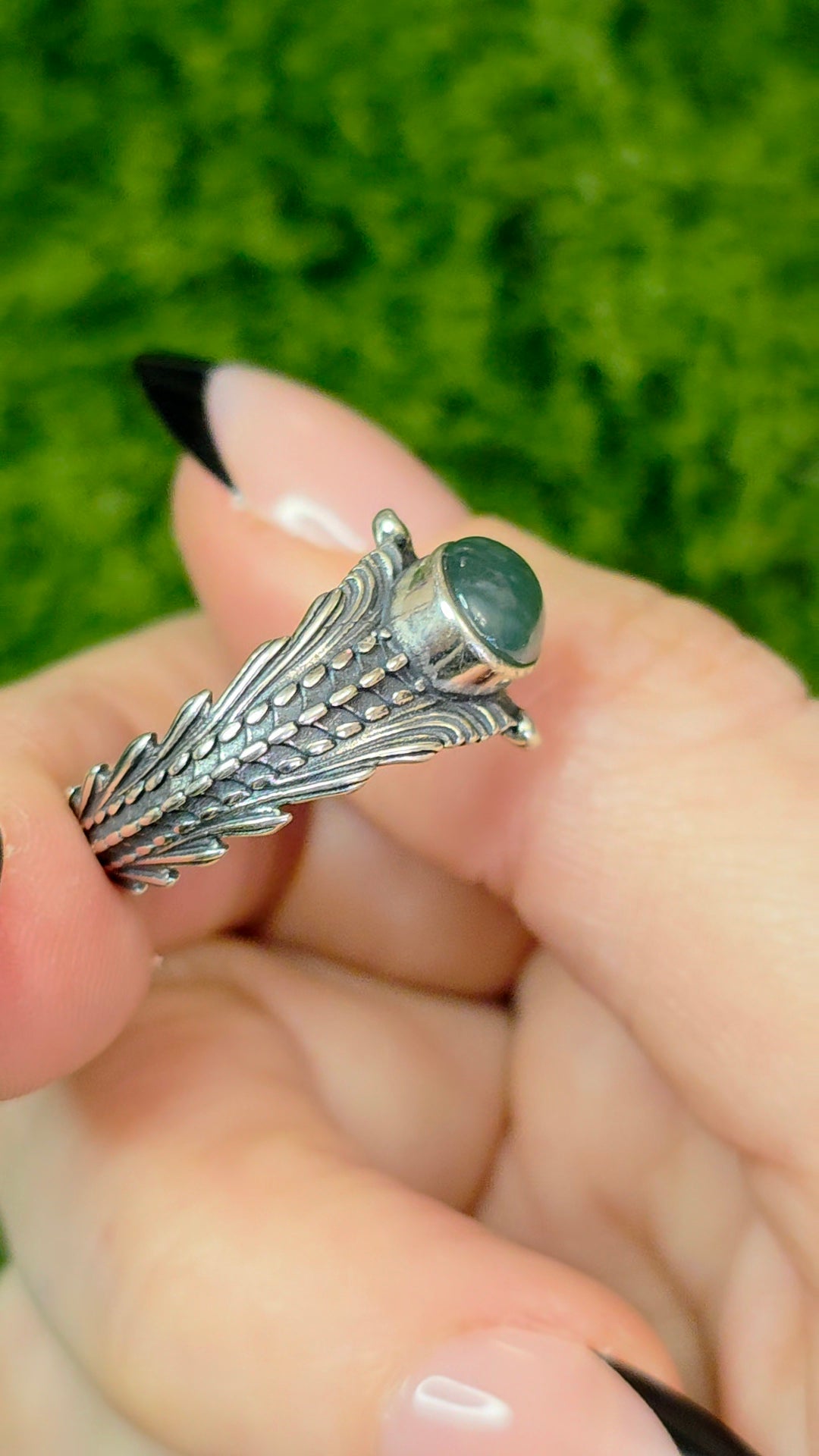 Blue Water Jadeite Wrap Ring