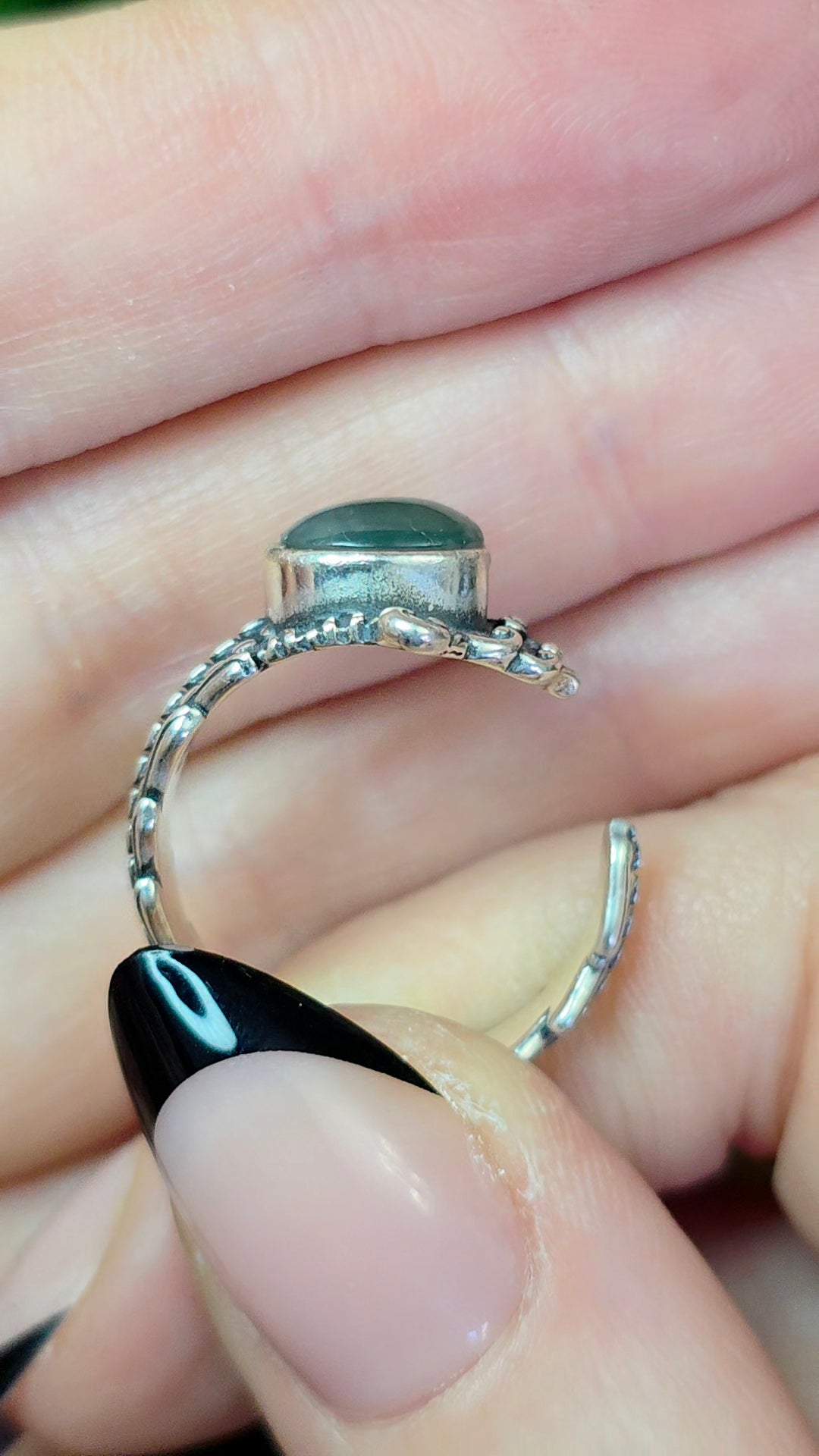 Blue Water Jadeite Wrap Ring