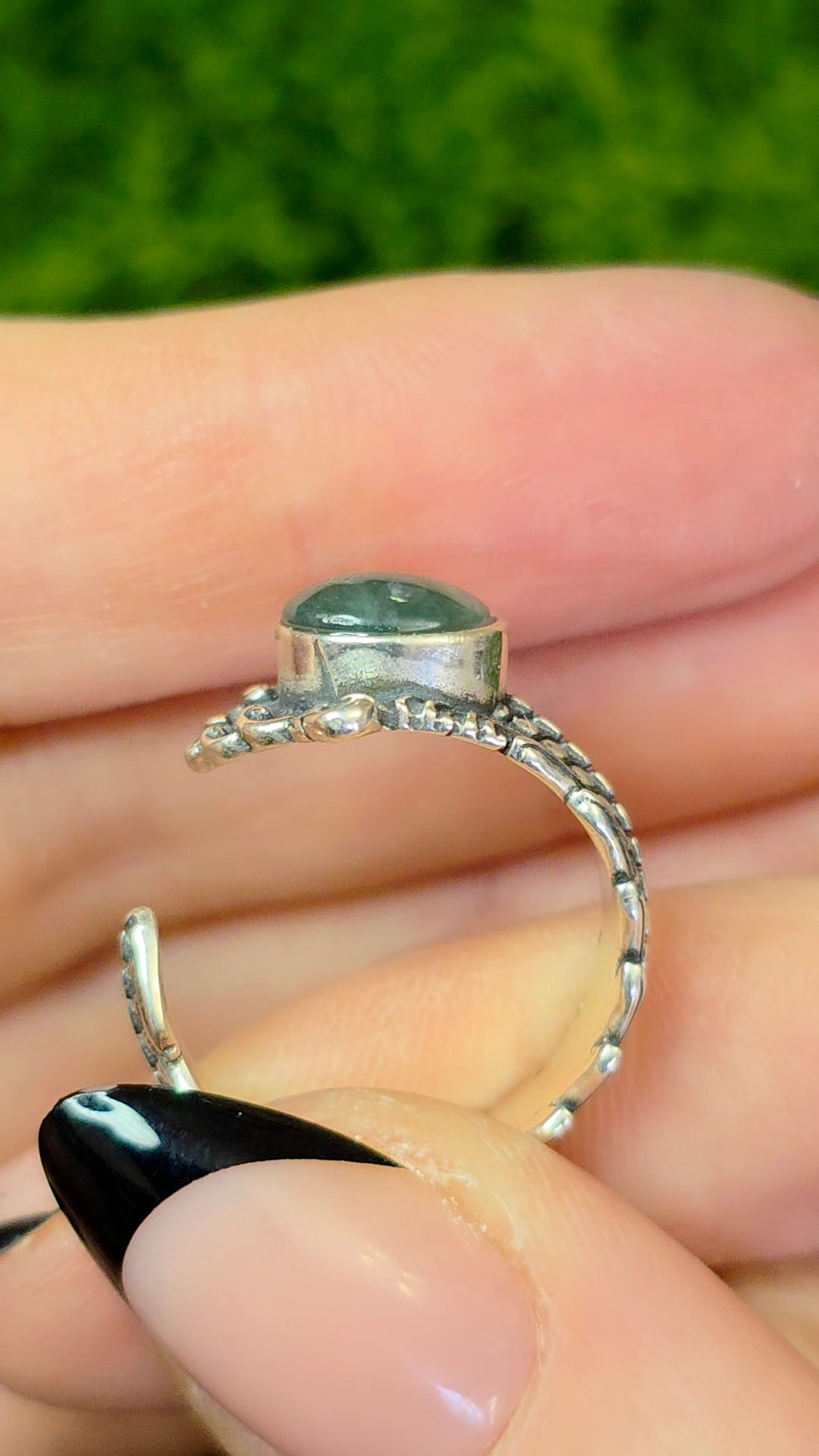 Blue Water Jadeite Wrap Ring