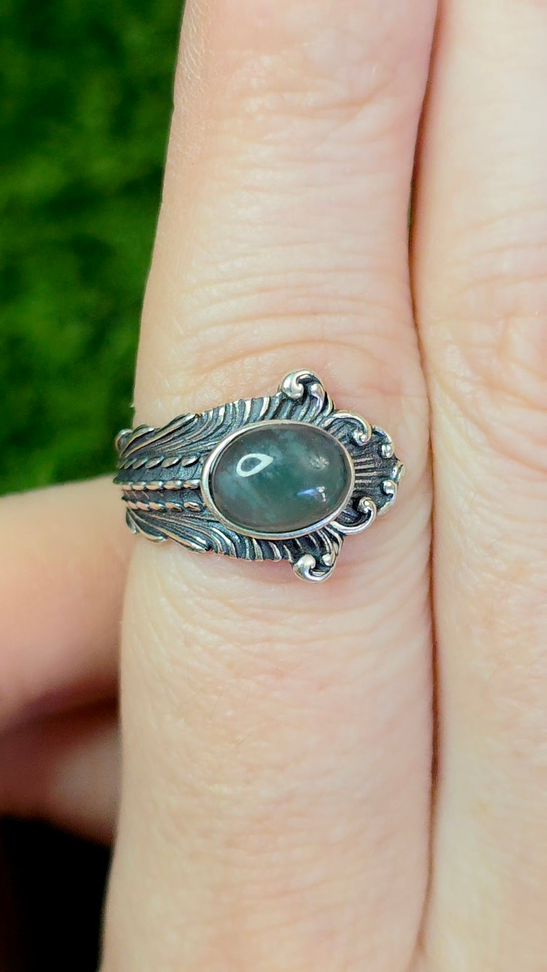 Blue Water Jadeite Wrap Ring