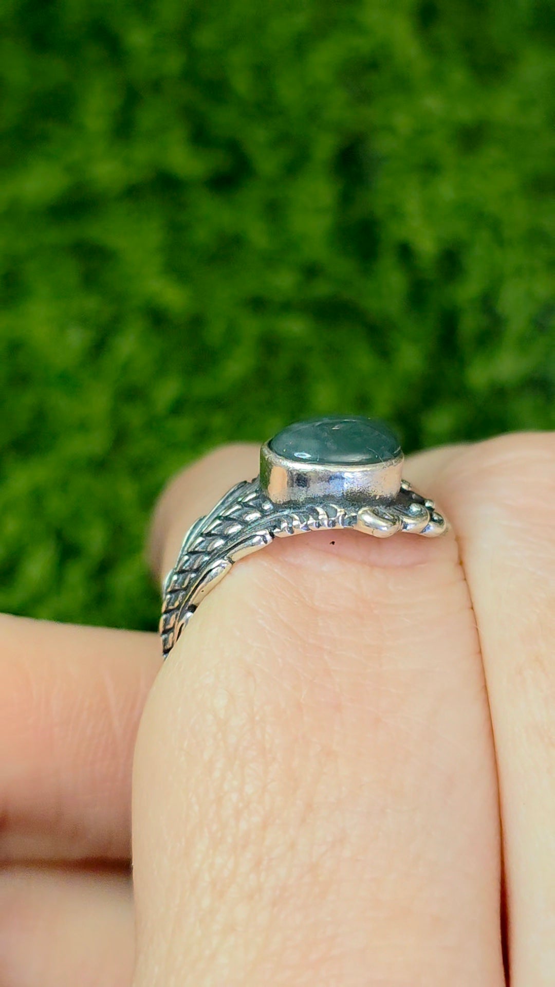 Blue Water Jadeite Wrap Ring