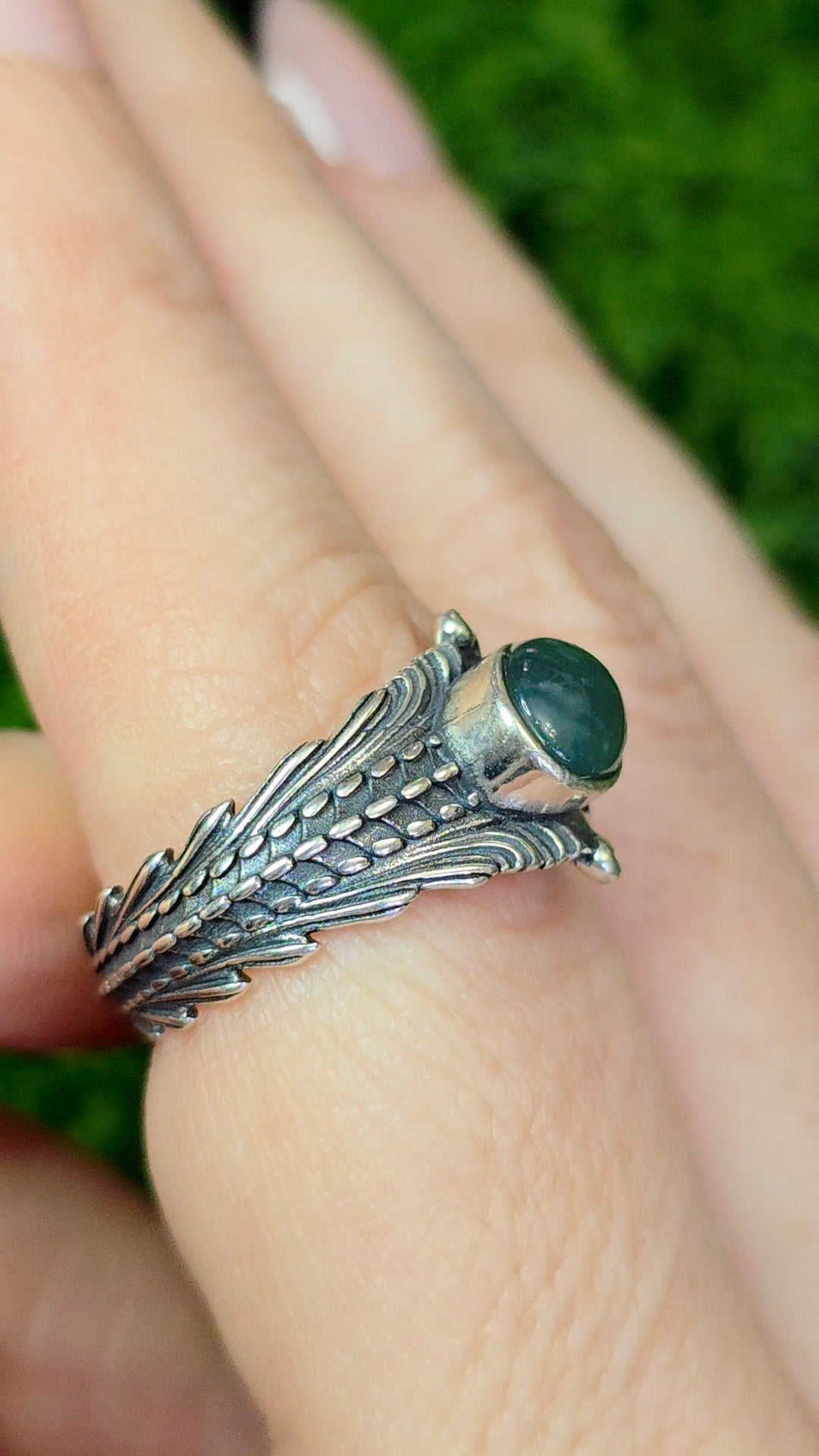 Blue Water Jadeite Wrap Ring