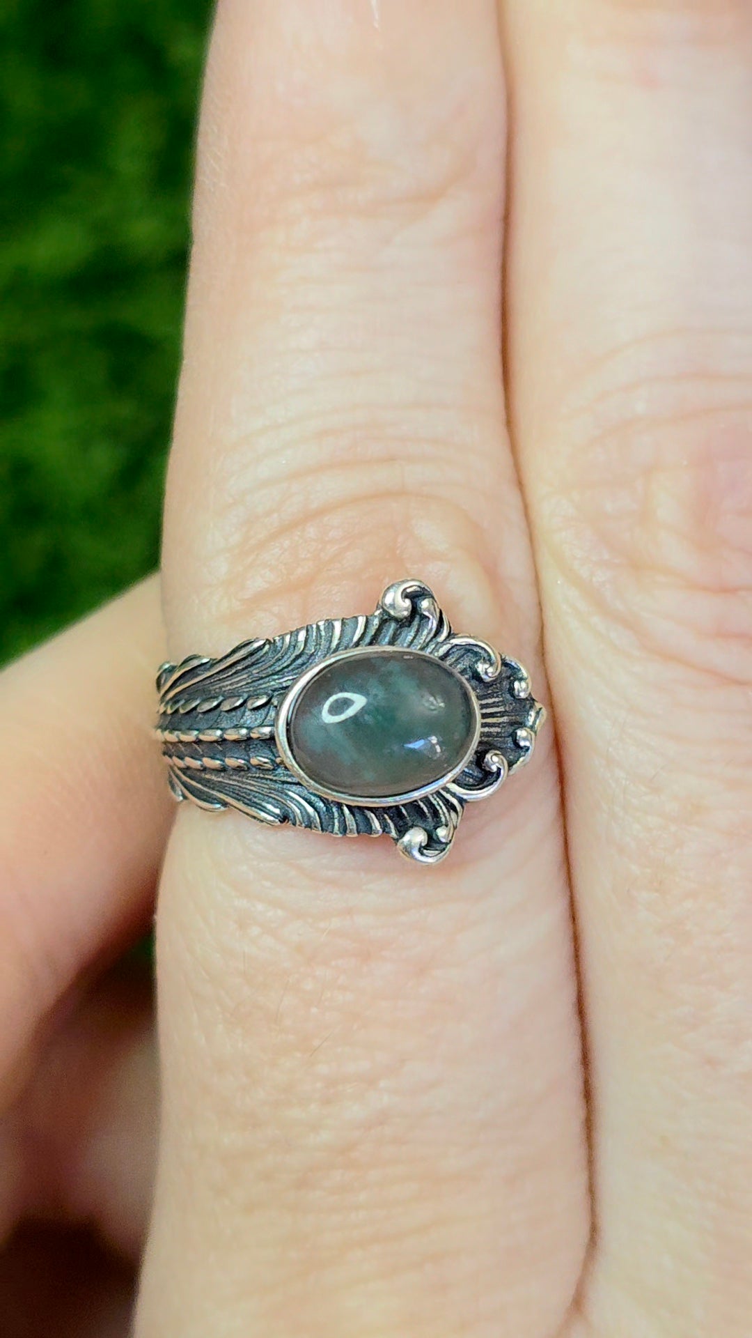 Blue Water Jadeite Wrap Ring