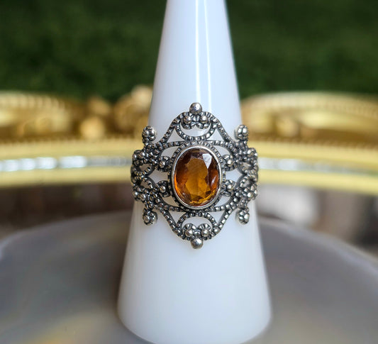 Fanta Garnet Art Deco Ring