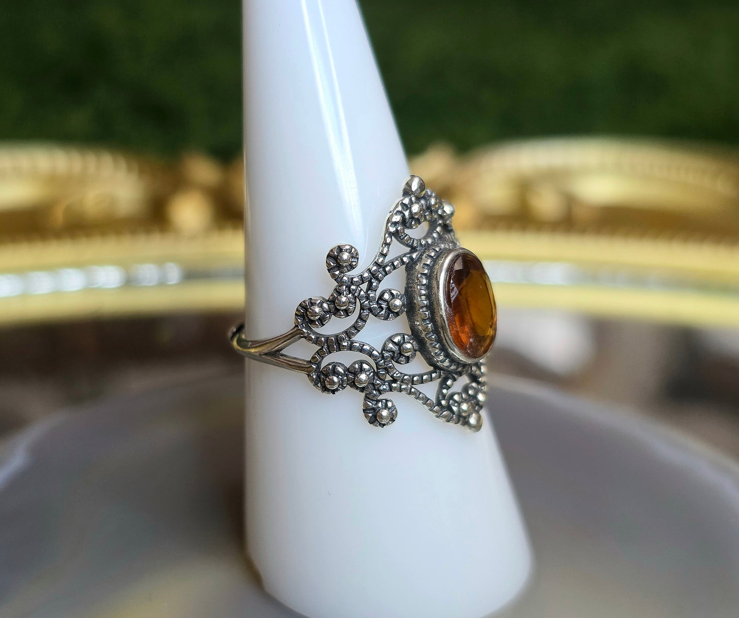 Fanta Garnet Art Deco Ring