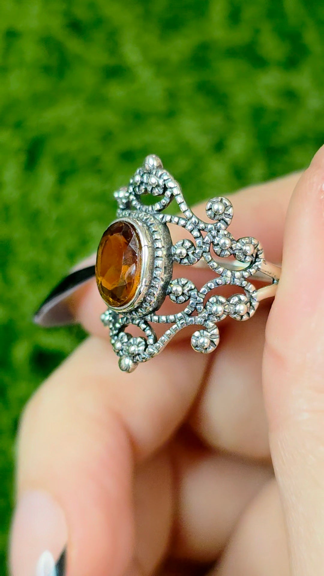 Fanta Garnet Art Deco Ring