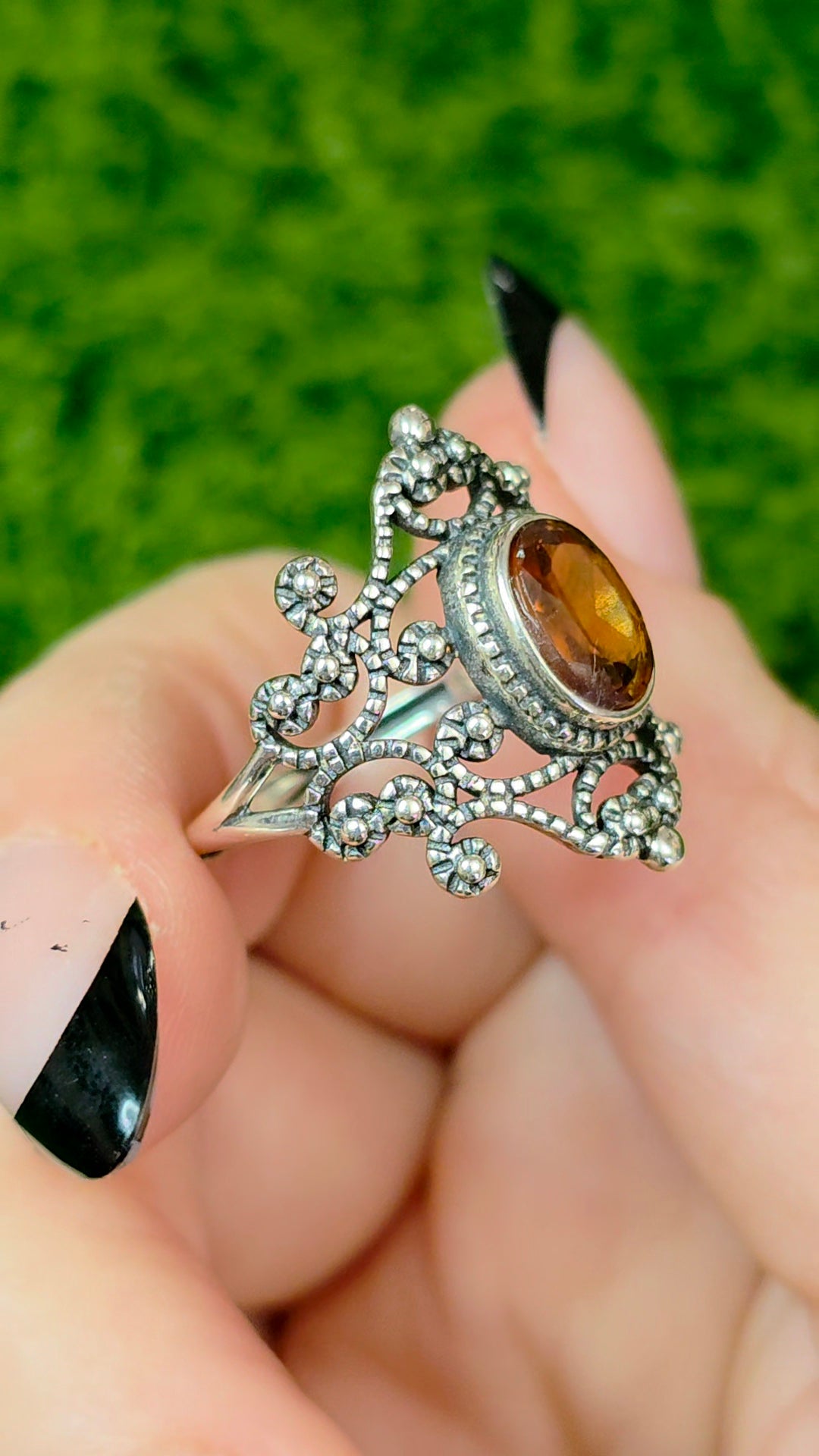 Fanta Garnet Art Deco Ring