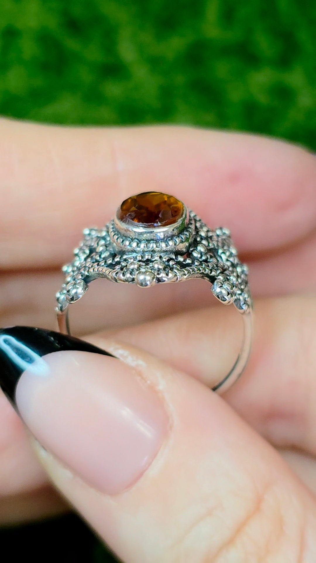 Fanta Garnet Art Deco Ring