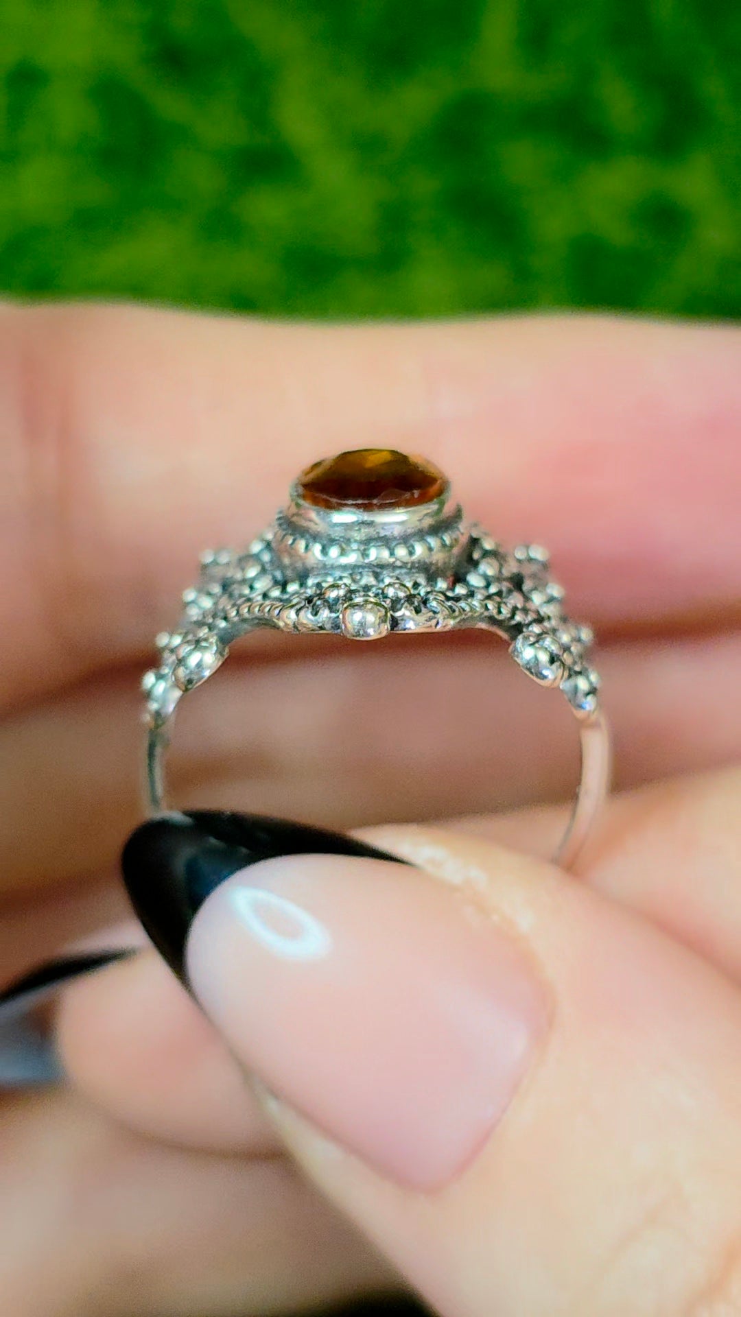 Fanta Garnet Art Deco Ring
