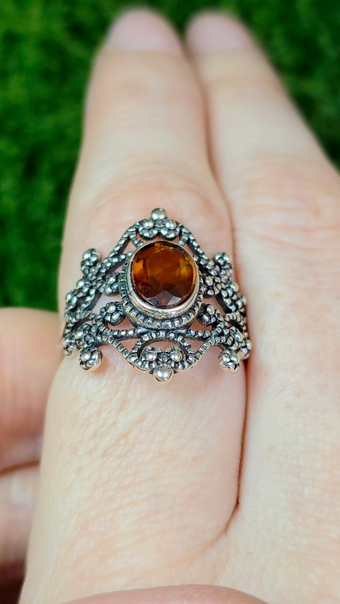 Fanta Garnet Art Deco Ring