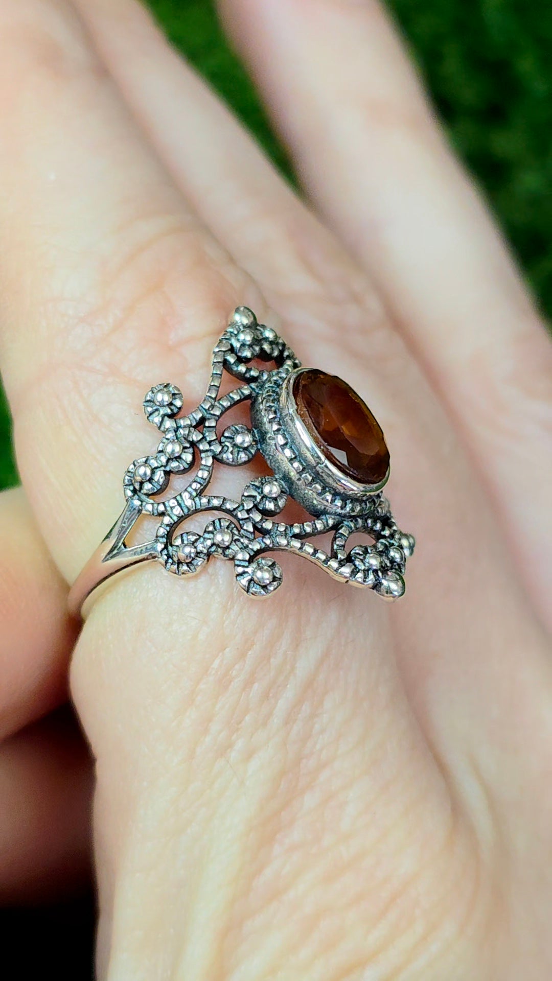Fanta Garnet Art Deco Ring