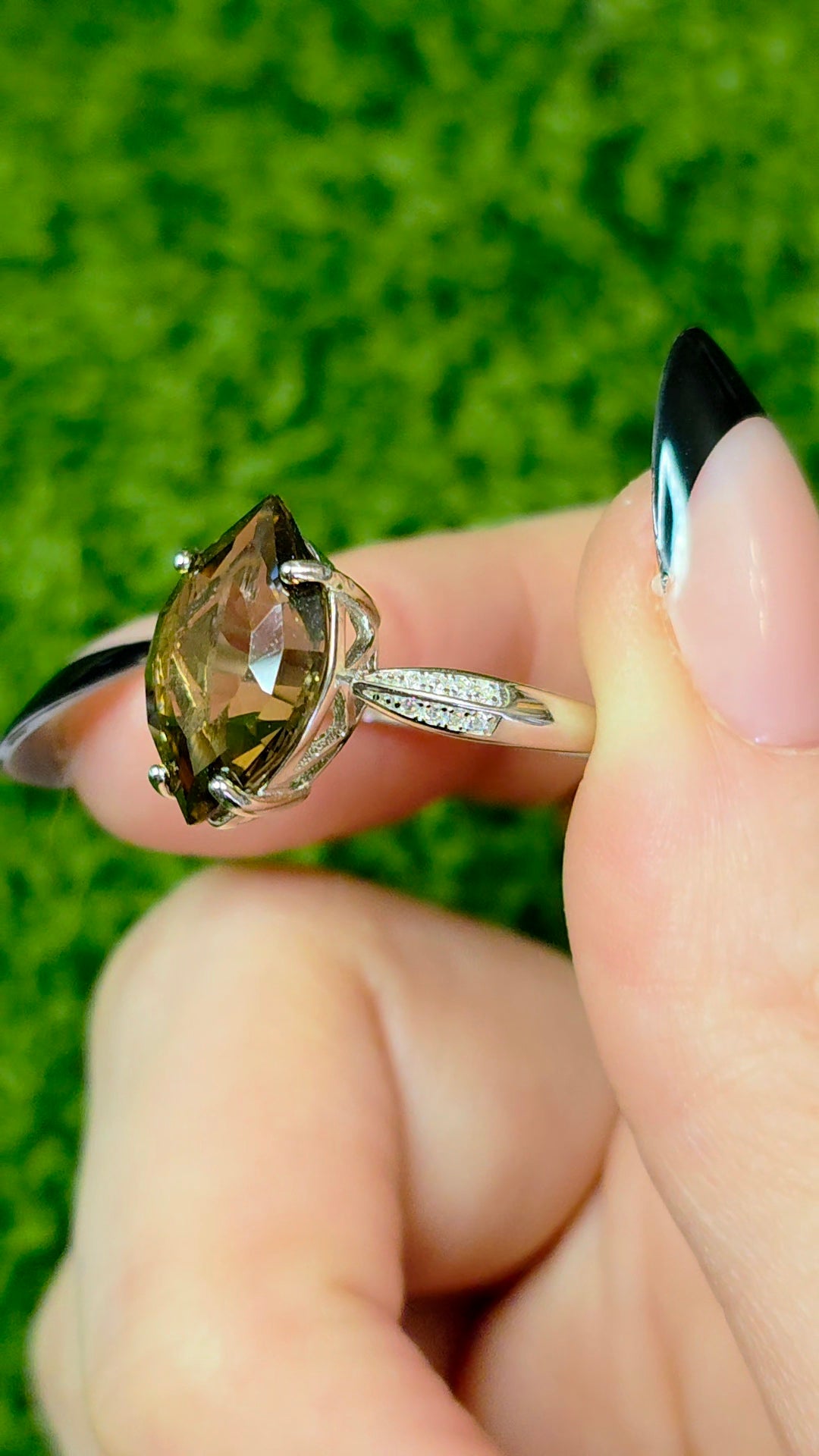 Smokey Quartz Eye Ring B
