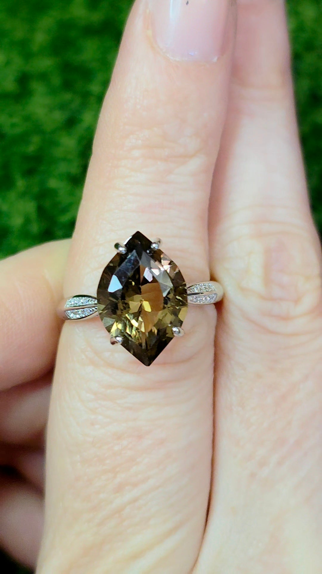 Smokey Quartz Eye Ring B