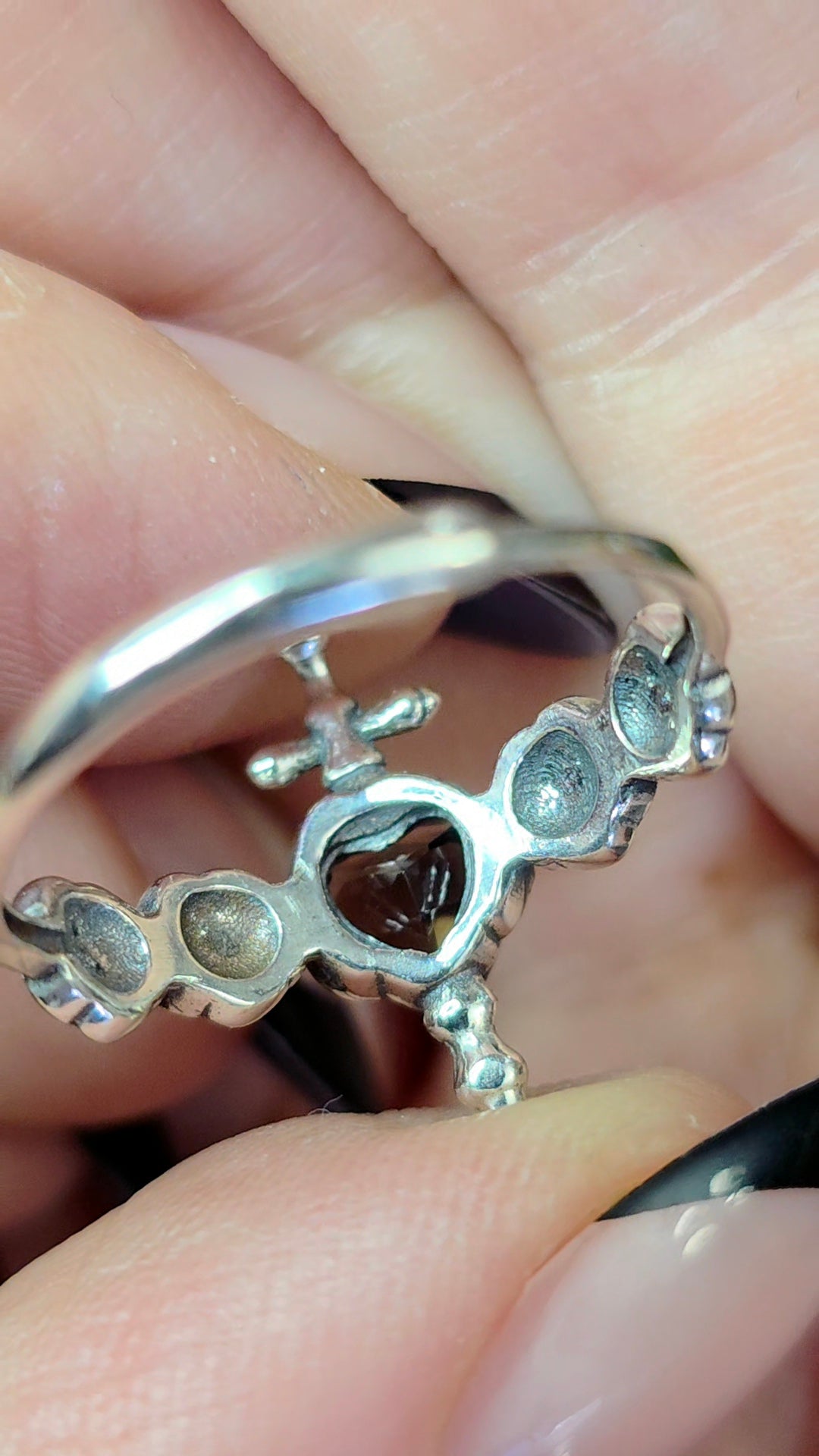 Smokey Quartz Rose and Dagger Ring