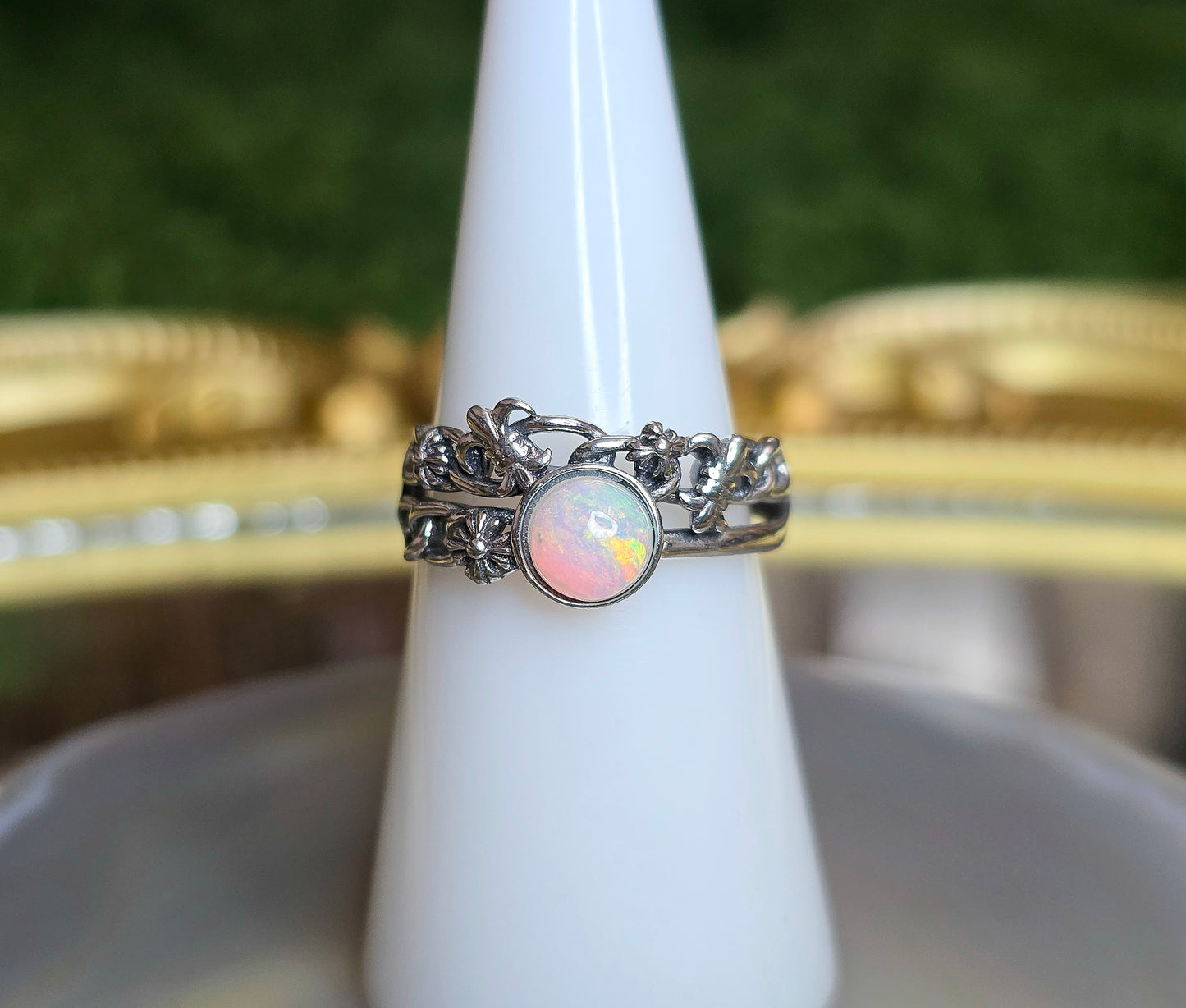 Opal Fleur De Lis Ring A