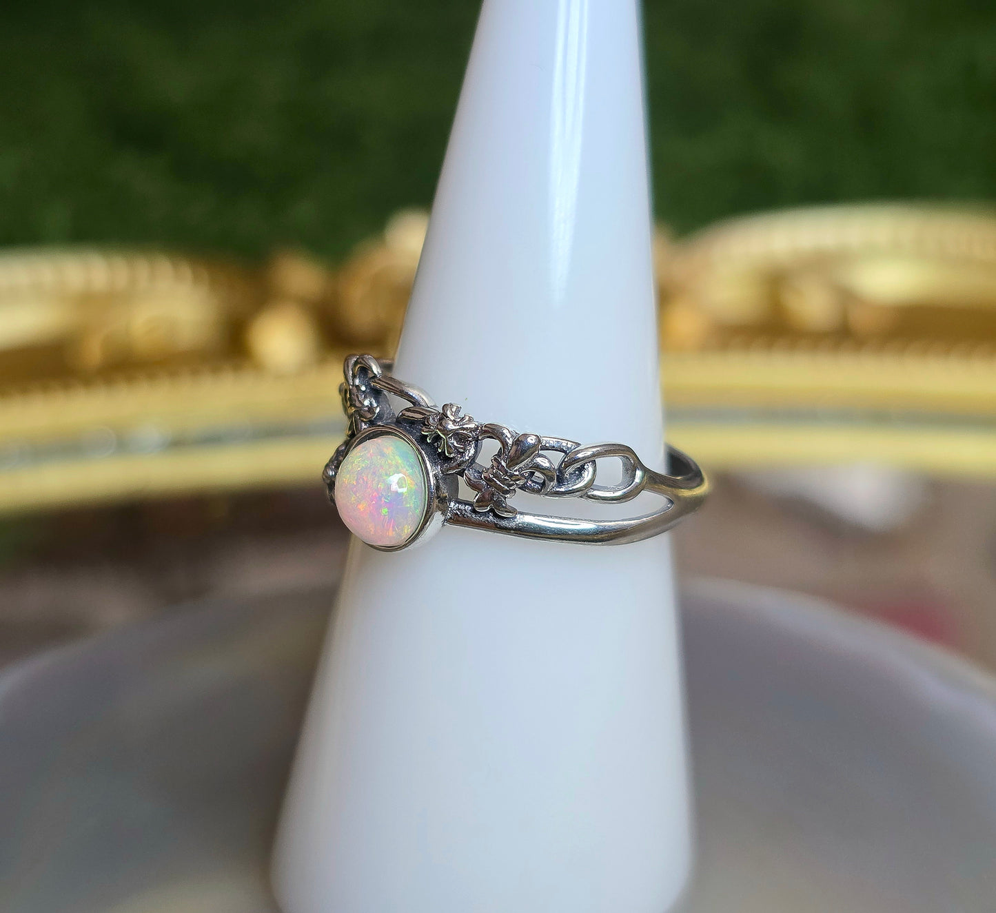Opal Fleur De Lis Ring A