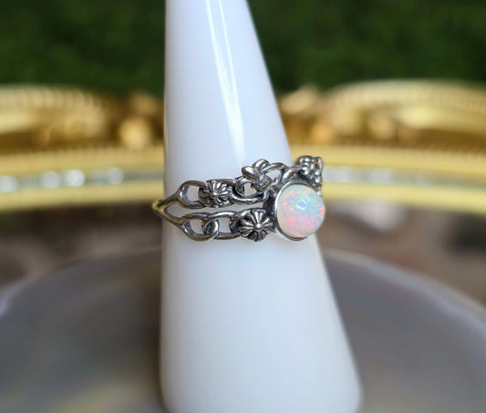 Opal Fleur De Lis Ring A