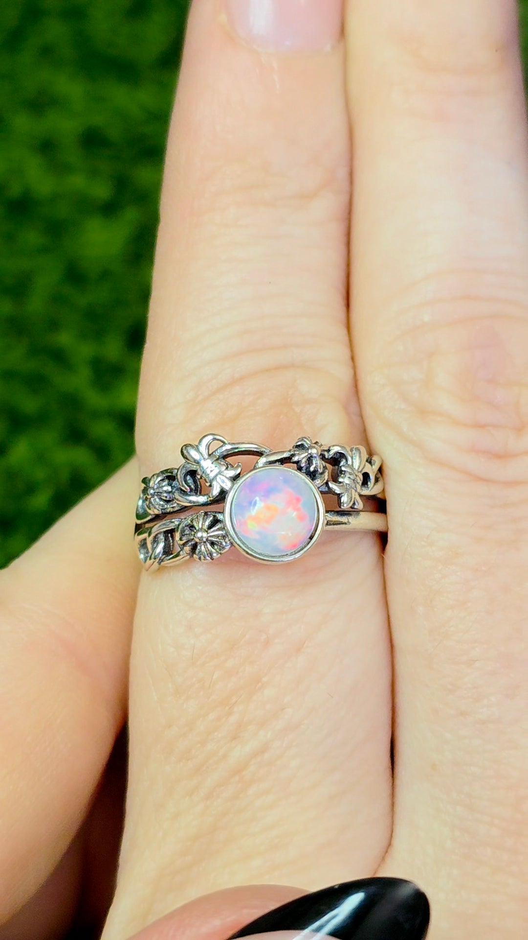 Opal Fleur De Lis Ring B