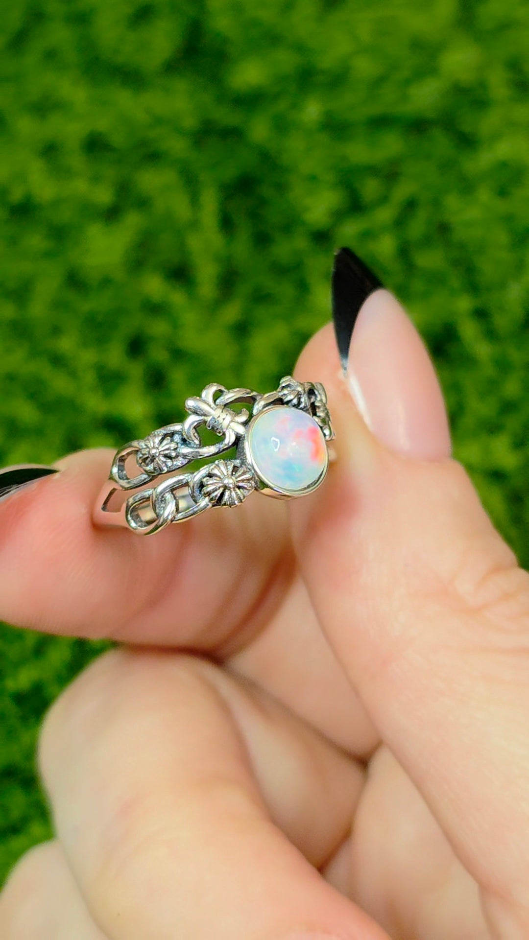 Opal Fleur De Lis Ring B