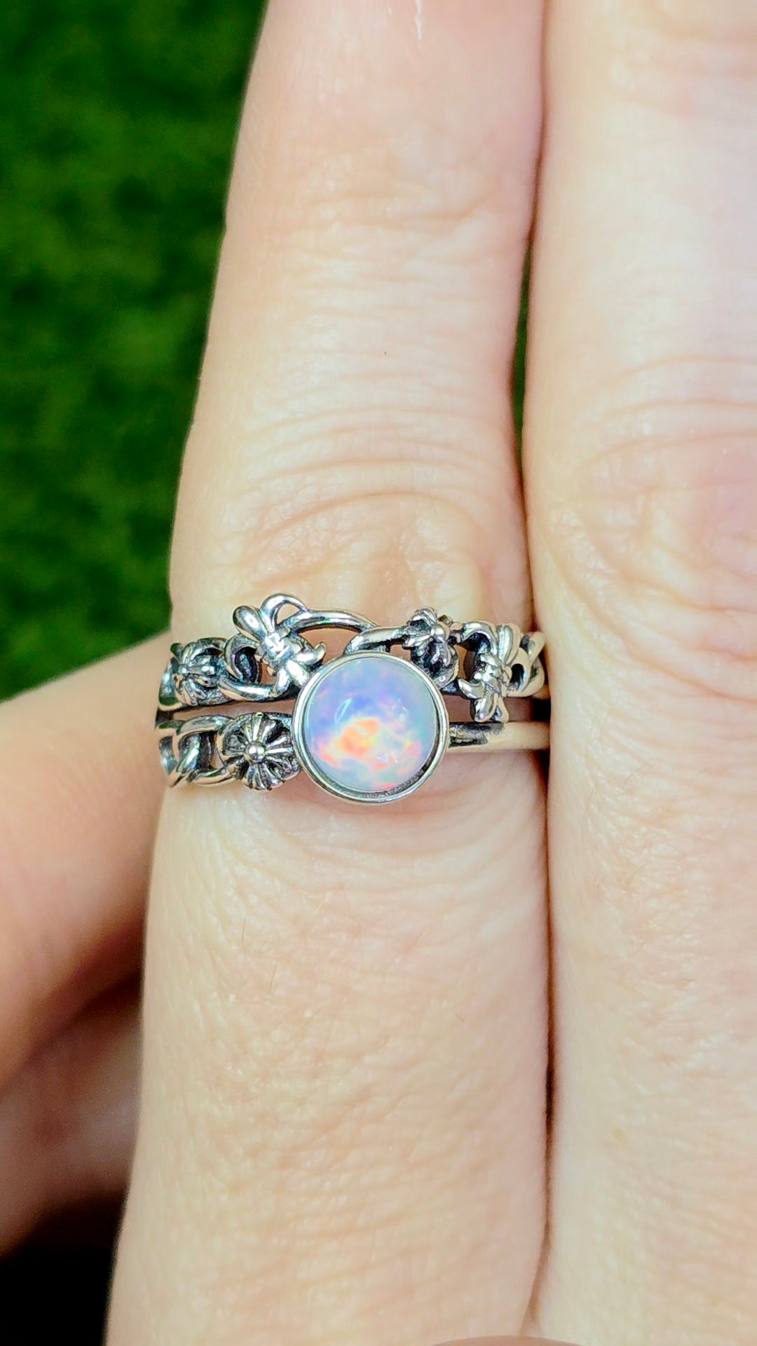 Opal Fleur De Lis Ring B