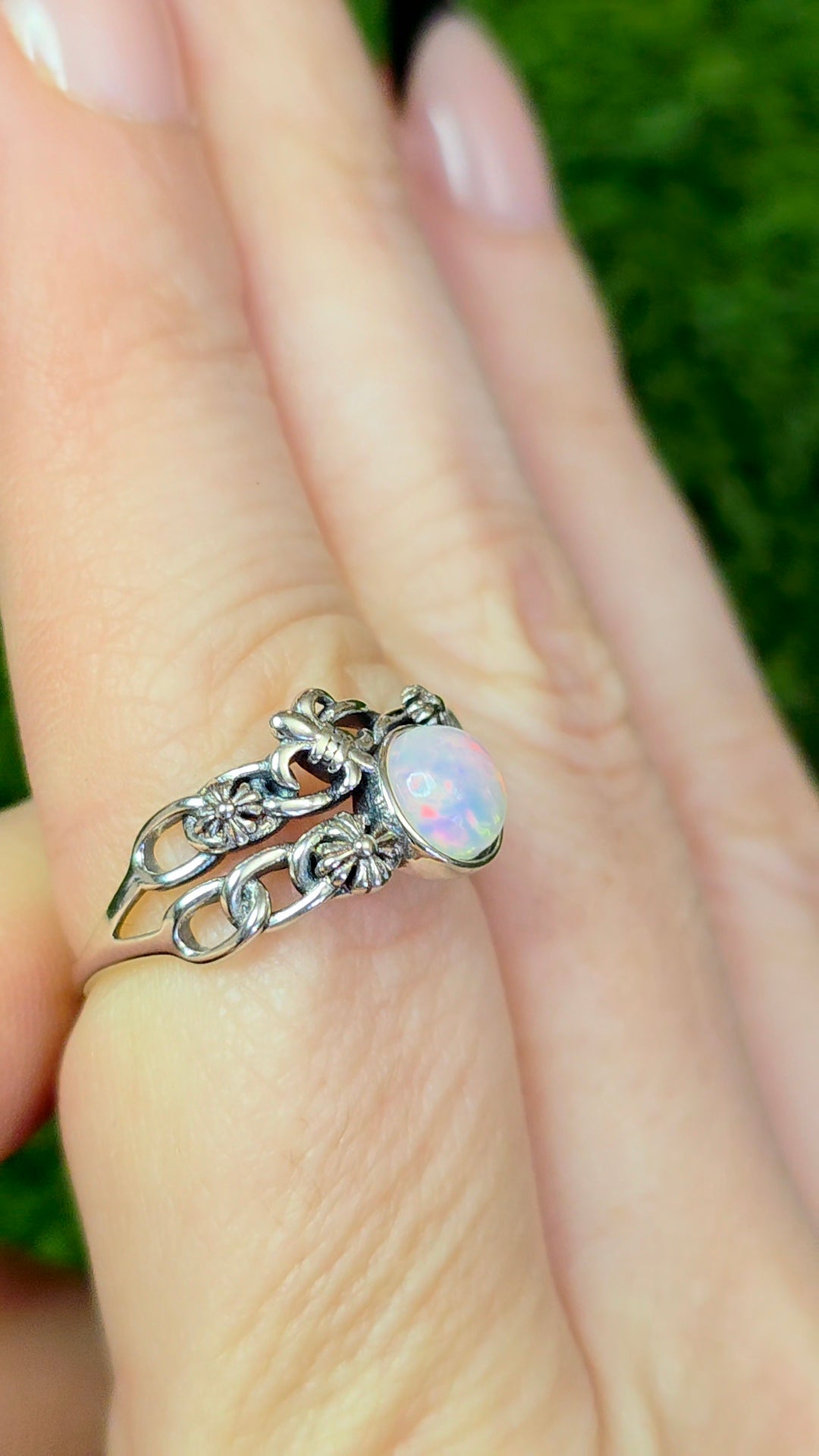 Opal Fleur De Lis Ring B