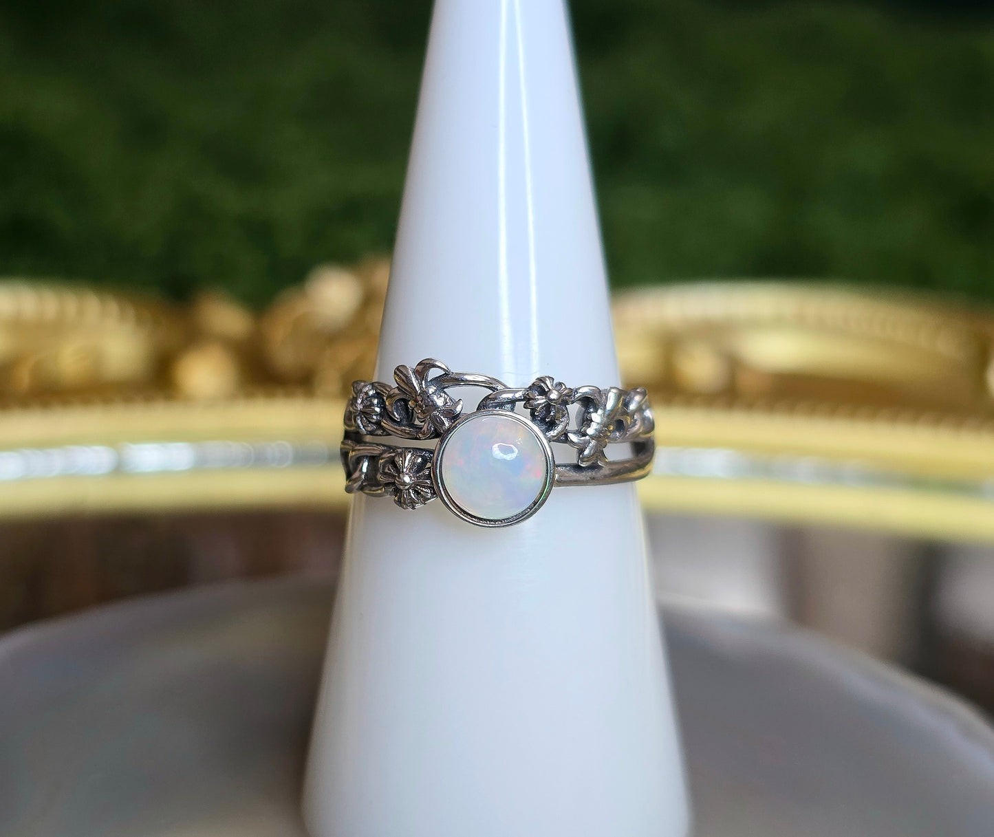 Opal Fleur De Lis Ring B
