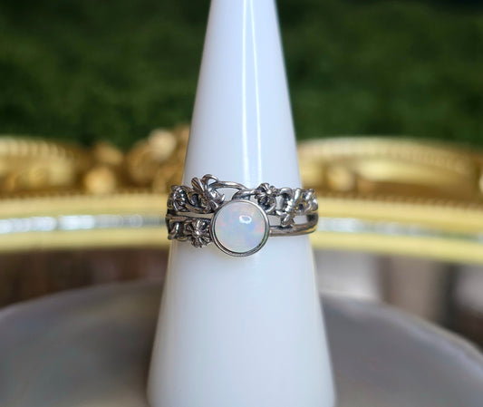 Opal Fleur De Lis Ring B