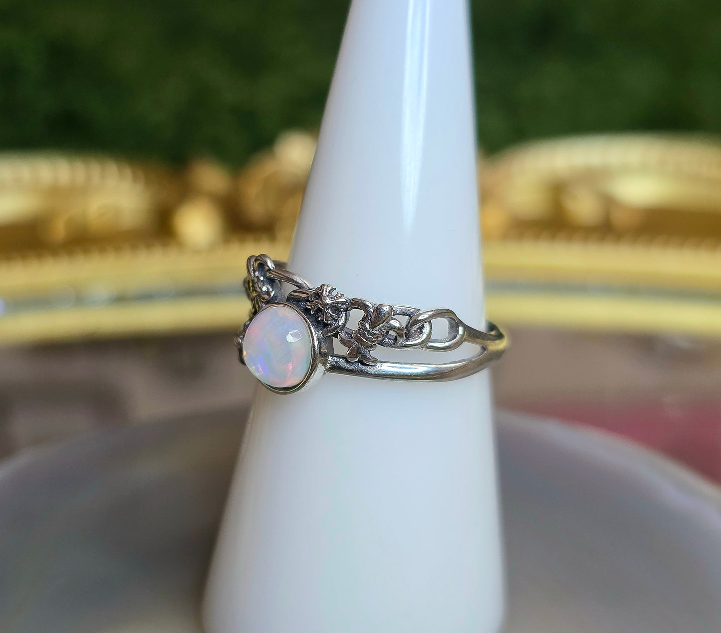 Opal Fleur De Lis Ring B