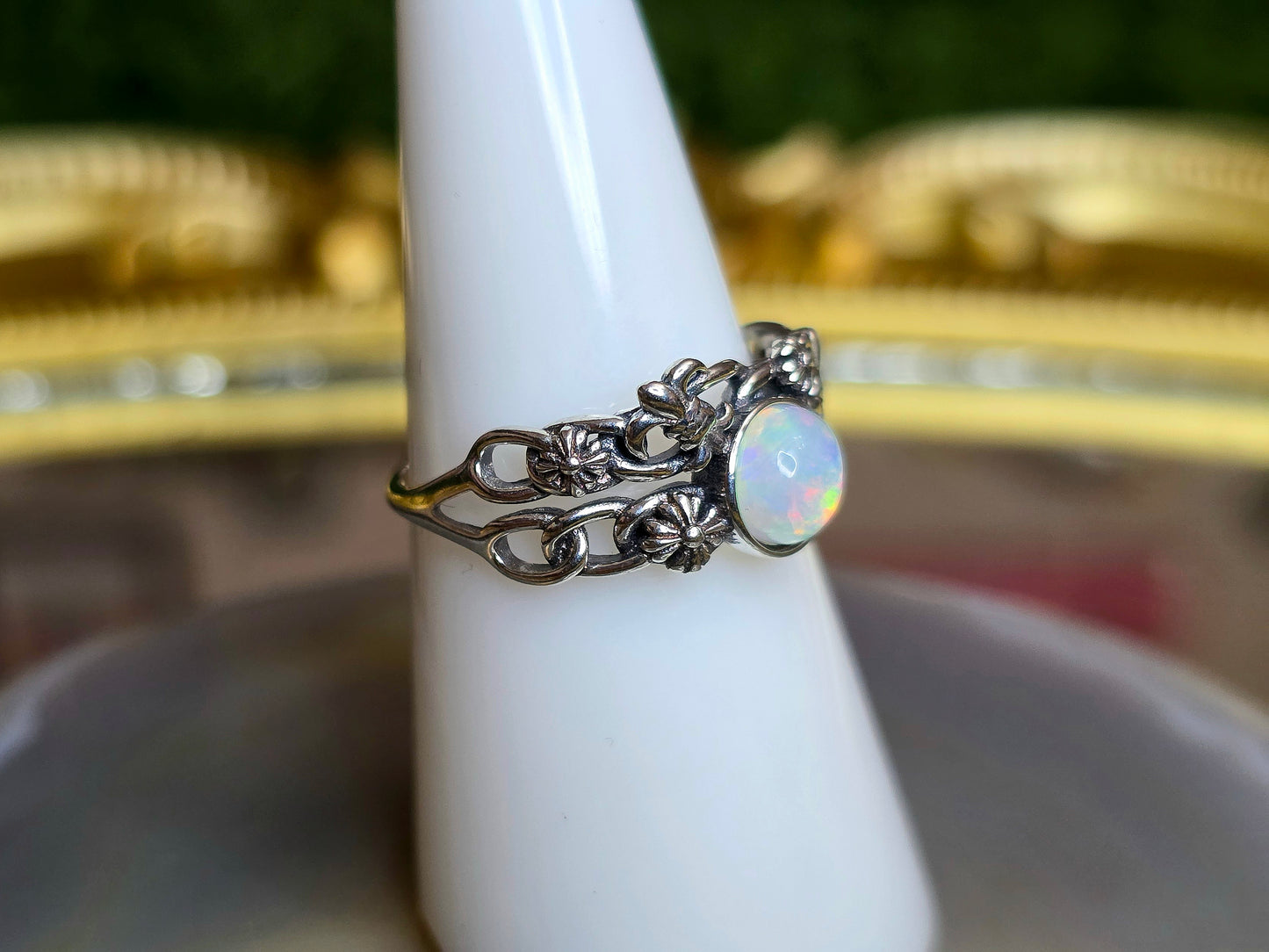 Opal Fleur De Lis Ring B