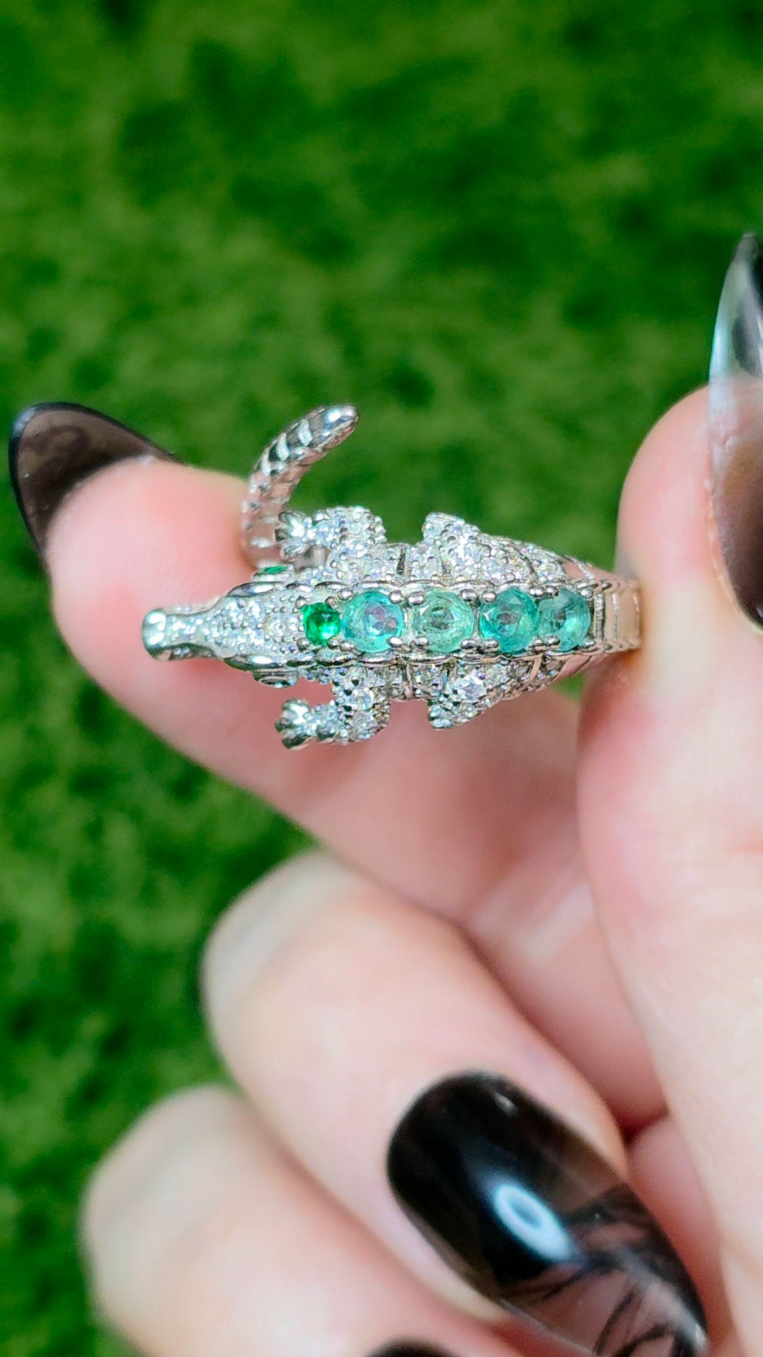 Emerald Crocodile Ring