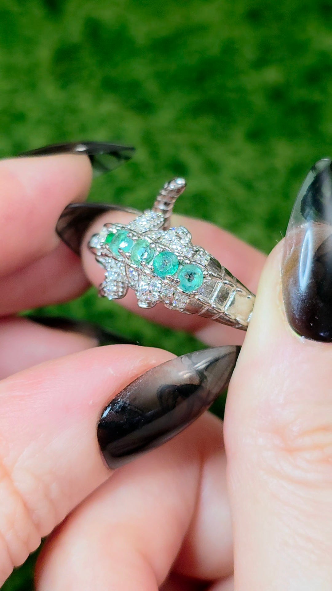 Emerald Crocodile Ring