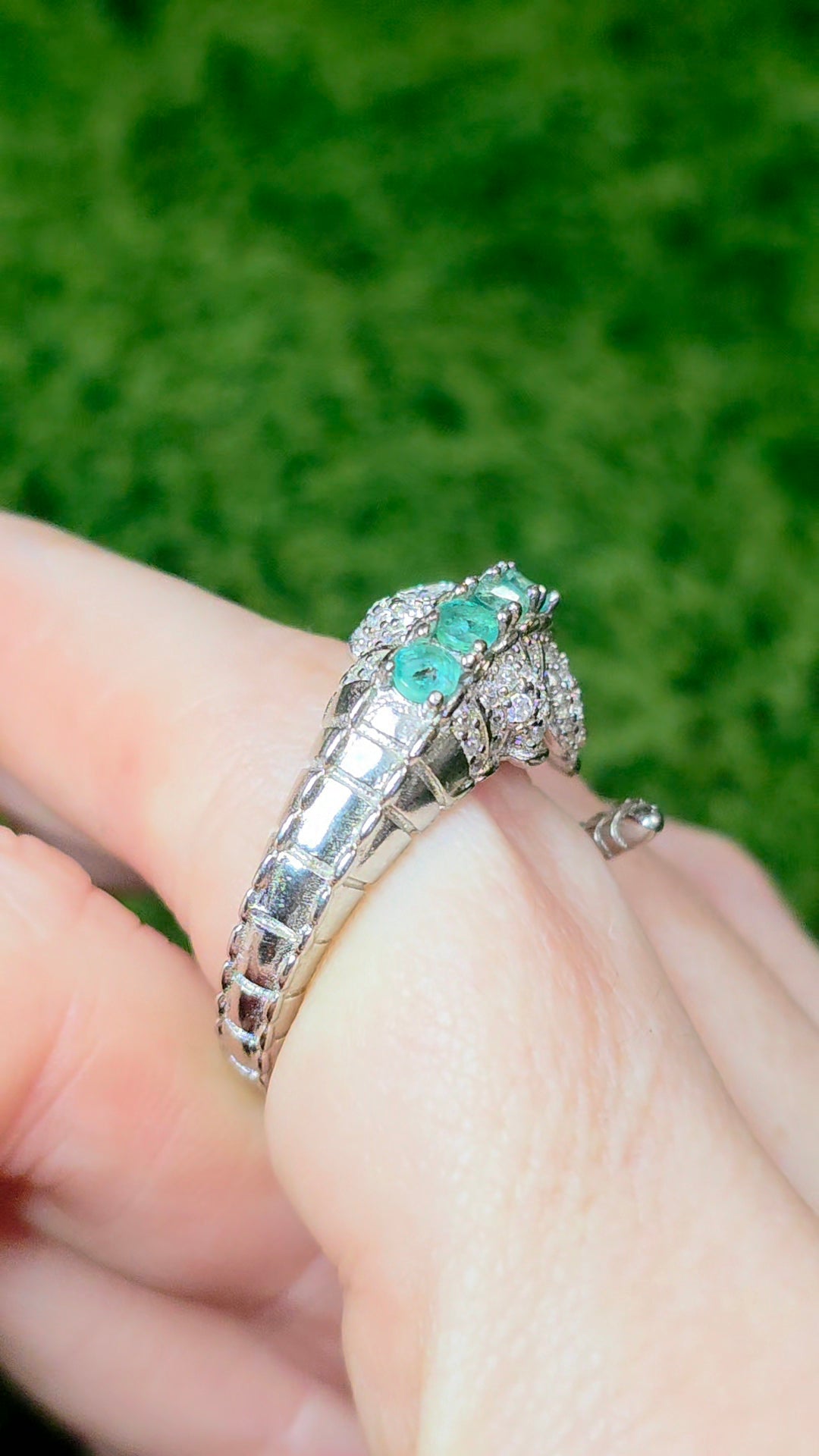 Emerald Crocodile Ring