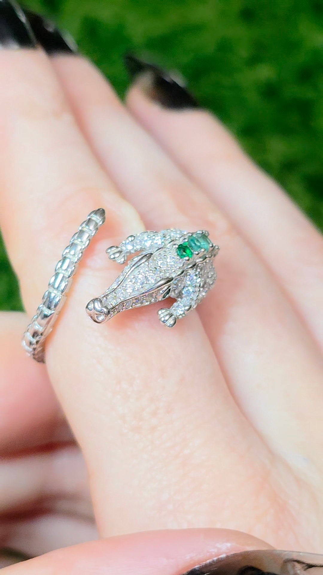 Emerald Crocodile Ring