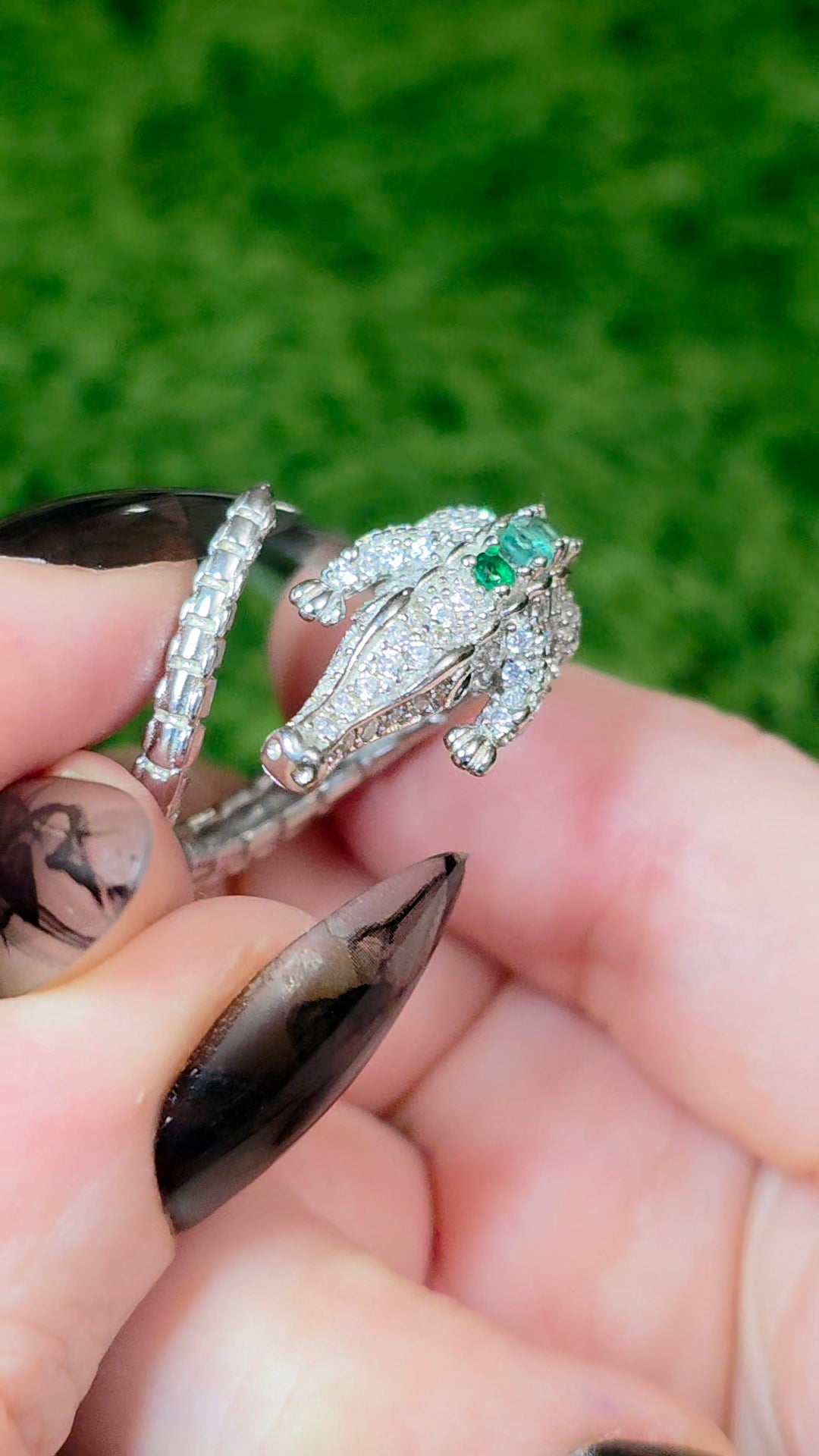 Emerald Crocodile Ring