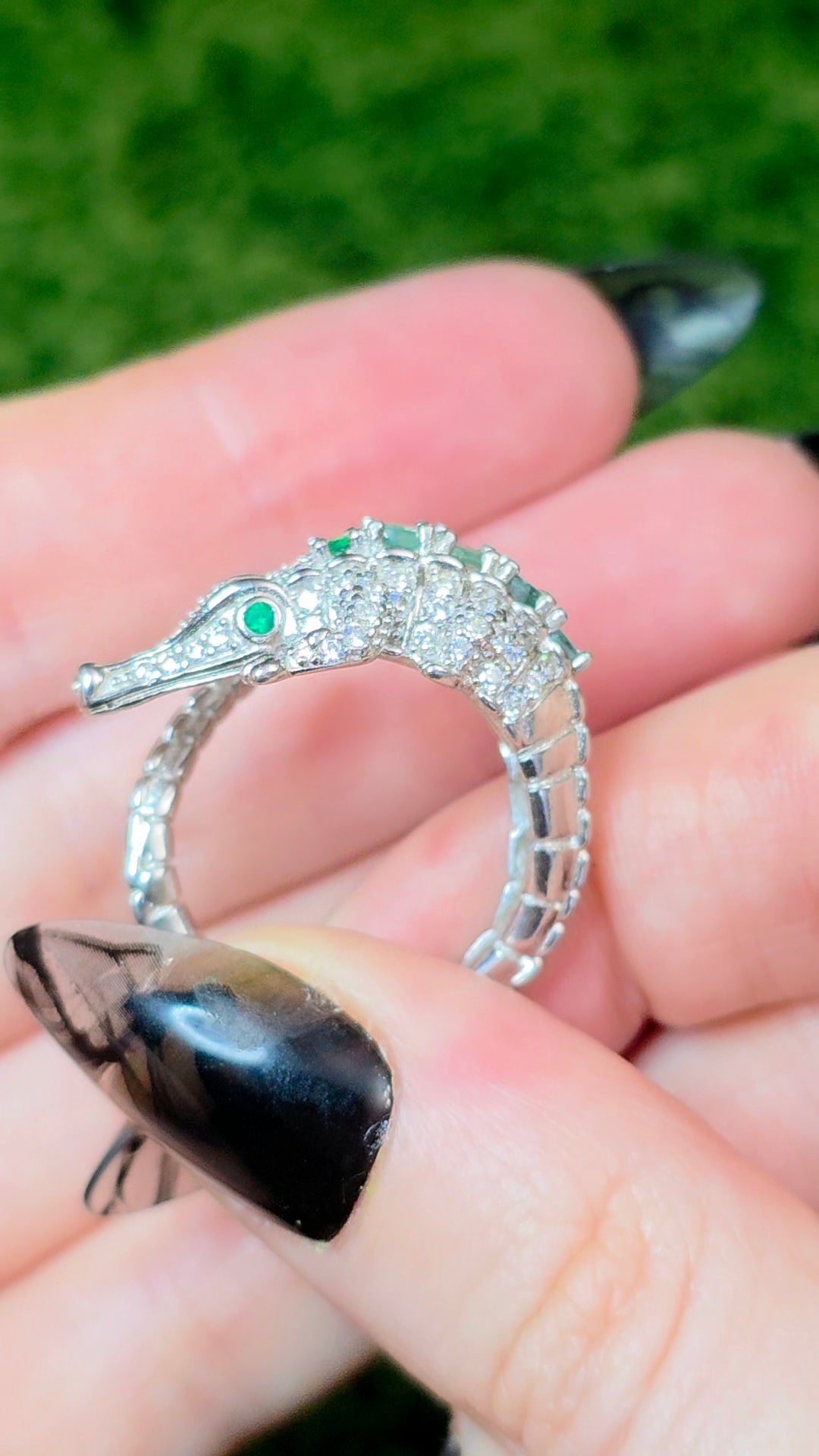 Emerald Crocodile Ring