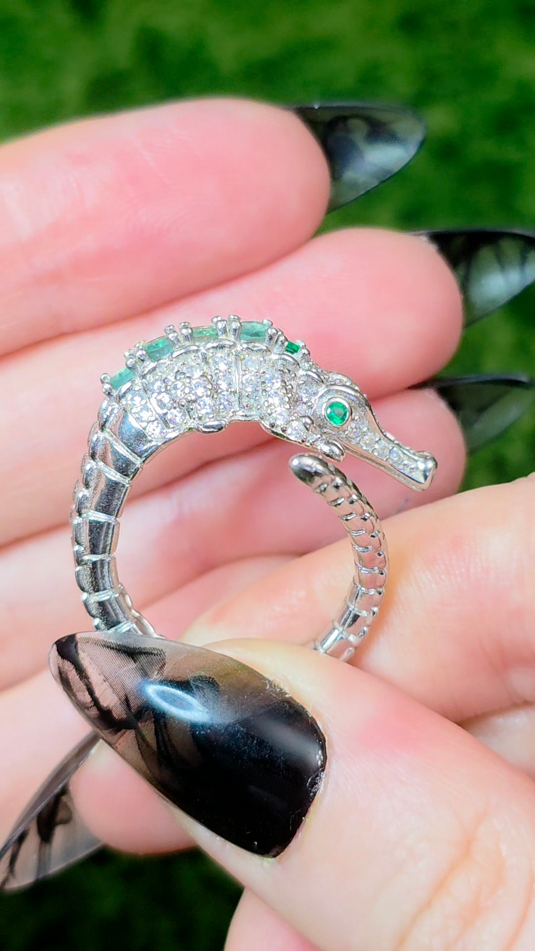 Emerald Crocodile Ring