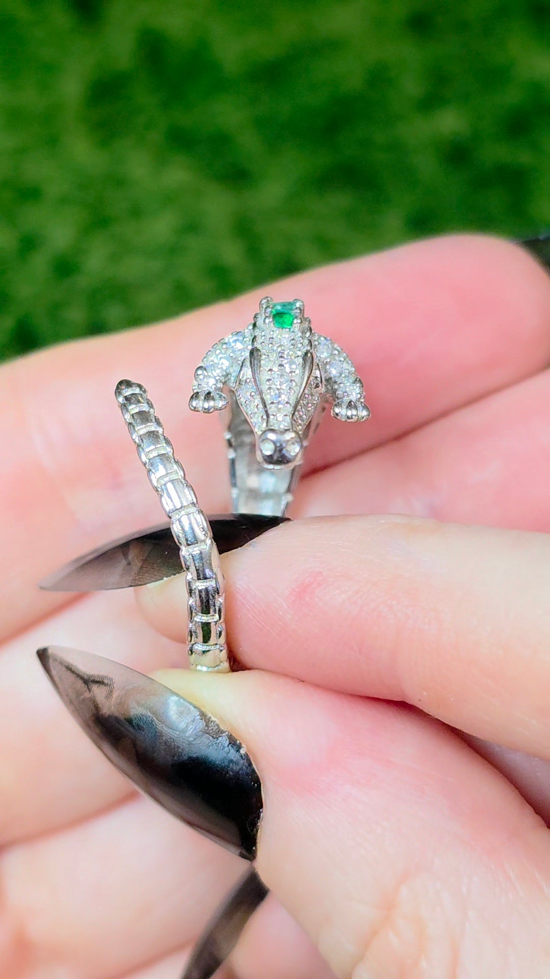 Emerald Crocodile Ring