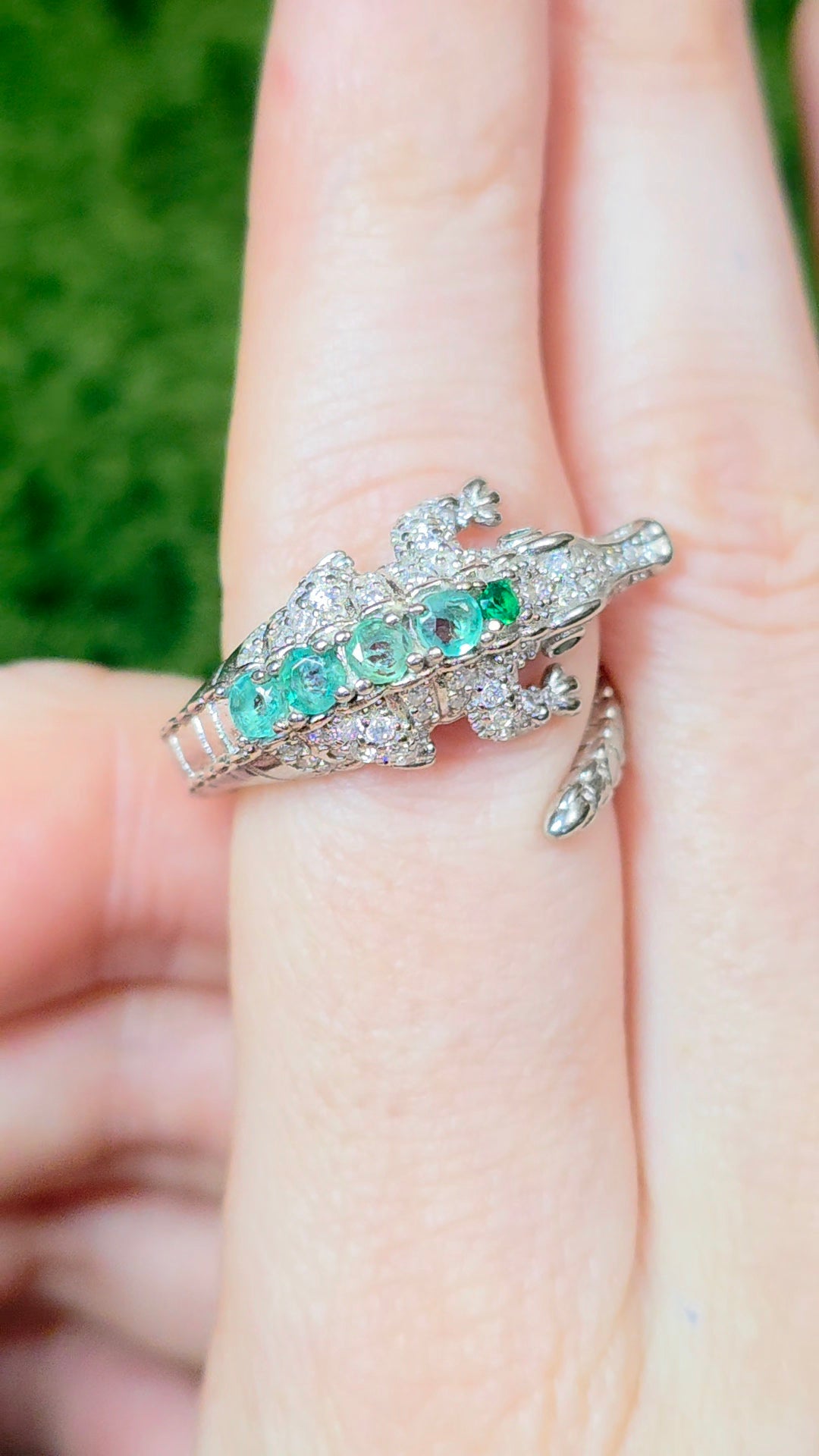 Emerald Crocodile Ring