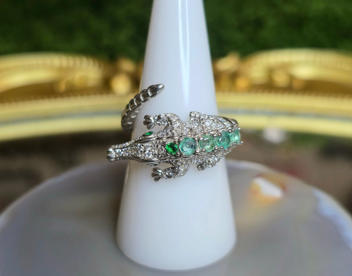 Emerald Crocodile Ring