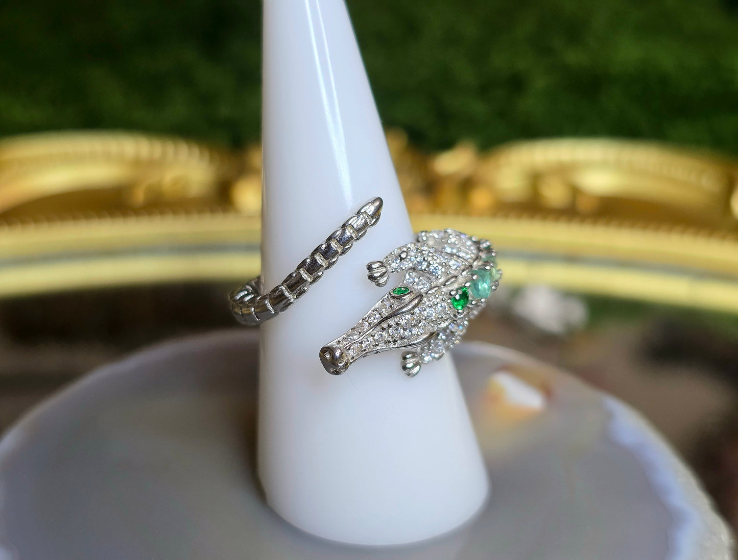 Emerald Crocodile Ring