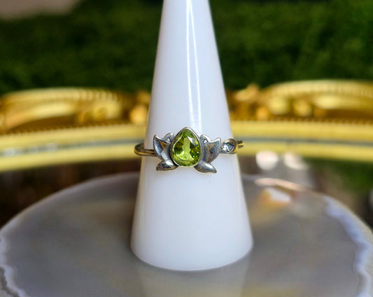 Peridot Lotus Ring